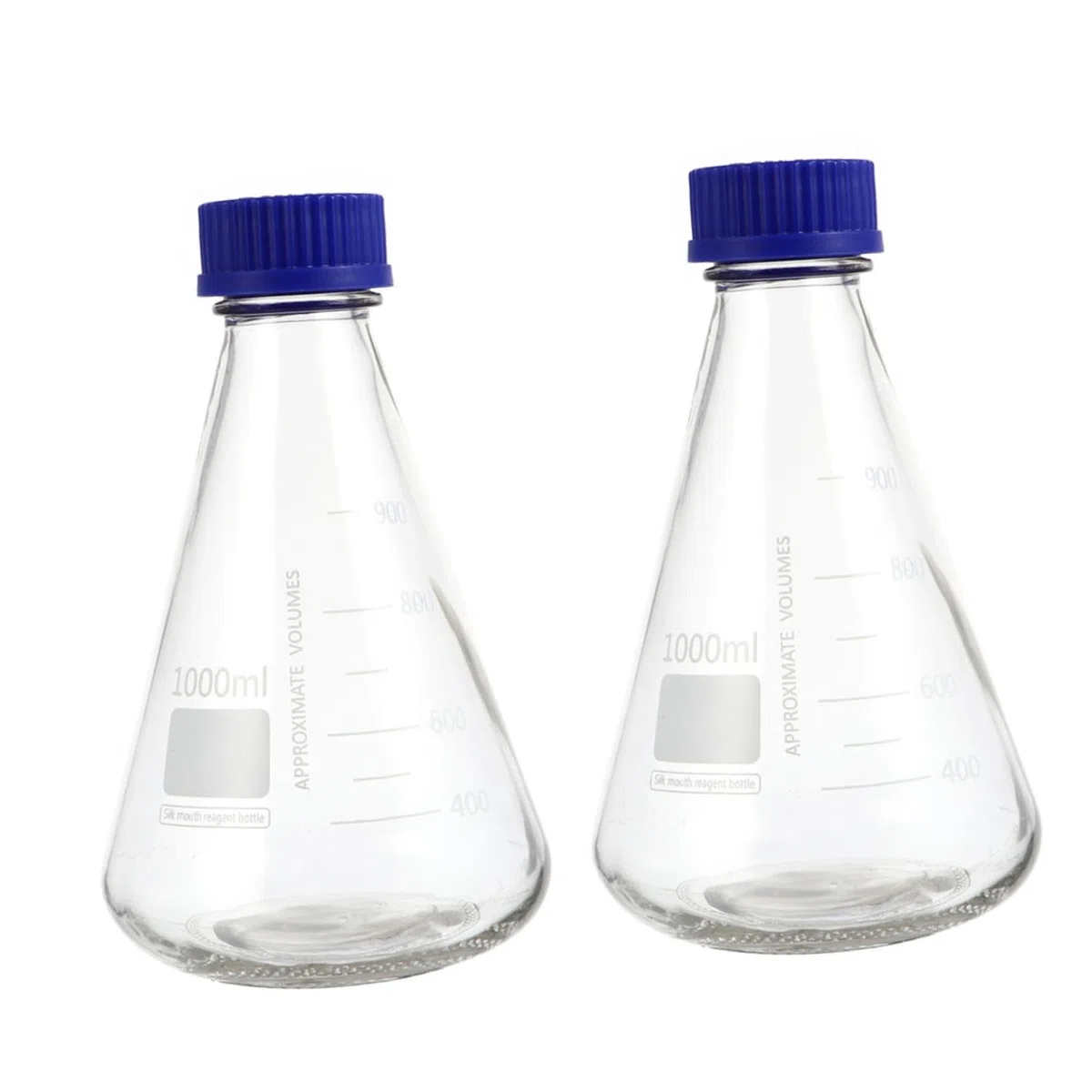 Scicalife 2Pcs Beuta Di Vetro con Tappo A Vite 1000Ml Laureato Borosilicato di Vetro Beuta Bottiglia di Filtrazione Becher per Esperimento di Laboratorio di Chimica