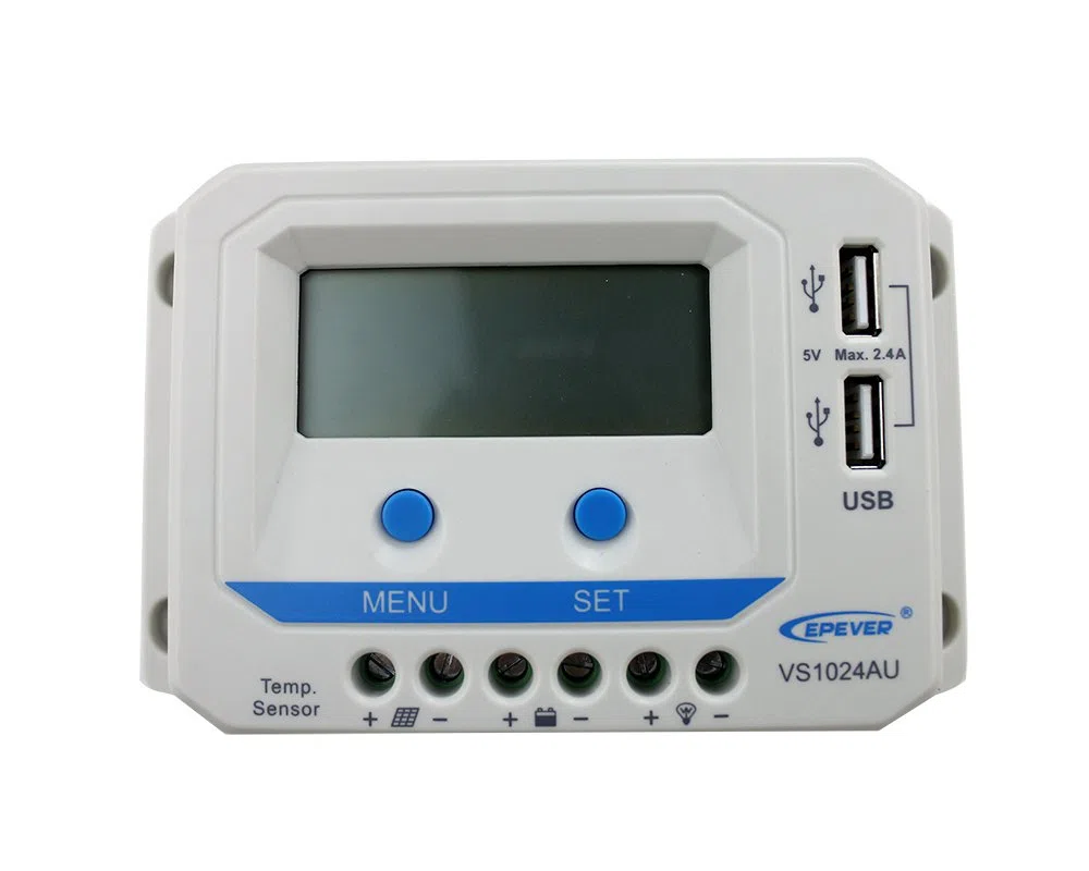 EPEVER VS1024AU EP Regolatore di carica solare PWM, VS AU Serie 10A, display LCD, riconoscimento automatico, 12 V/24 V