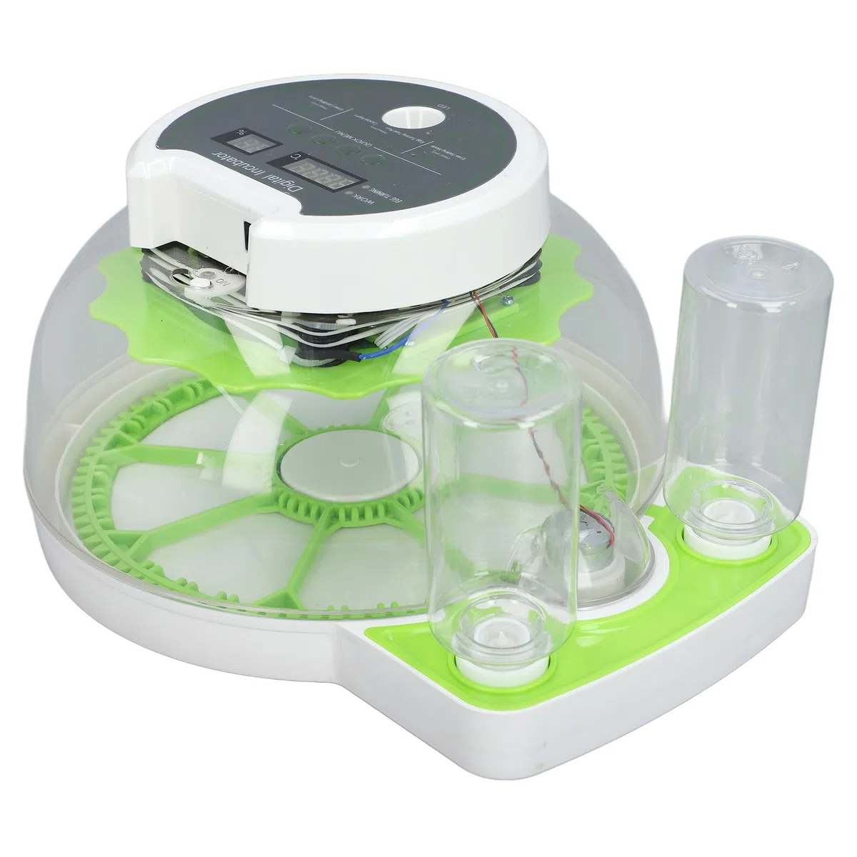 Incubatrice automatica per uova, temperatura e umidità stabili, Candele per uova integrate, Sistema di approvvigionamento idrico esterno, Turner automatico trasparente per uova di pollo, anatra, oca