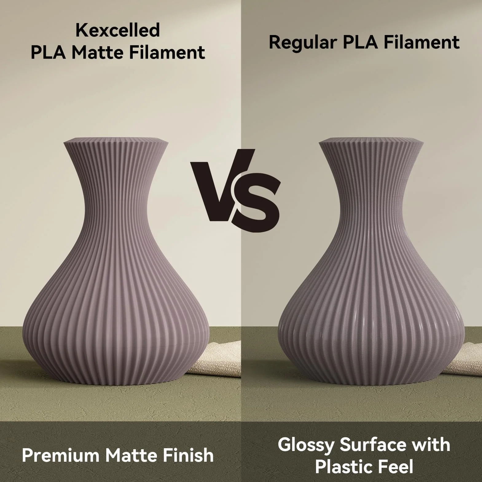 kexcelled PLA Mat Filamento 1,75 mm 0,03 mm Texture Colore Matta Bobina 1 kg Rosso Ciliegia per Stampante 3D FDM