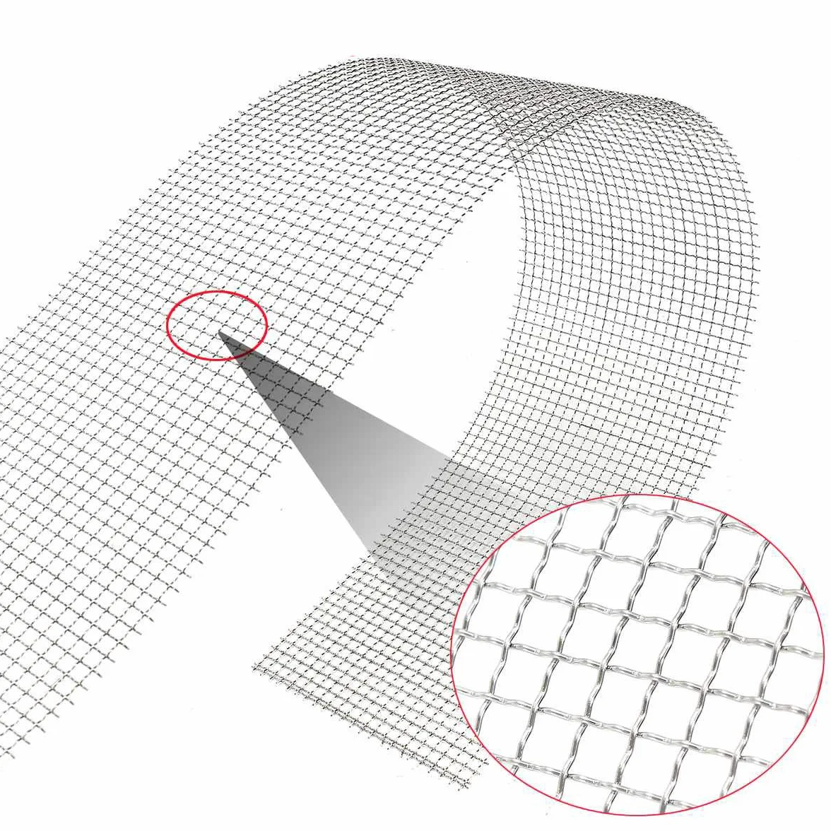 Acciaio Inox 304 Woven Wire Mesh 10 Mesh Rete Di Recinzione Rete Metallica Foglio 2,17 Millimetri Hole-50x100cm/19.7x39.4inch 2pcs
