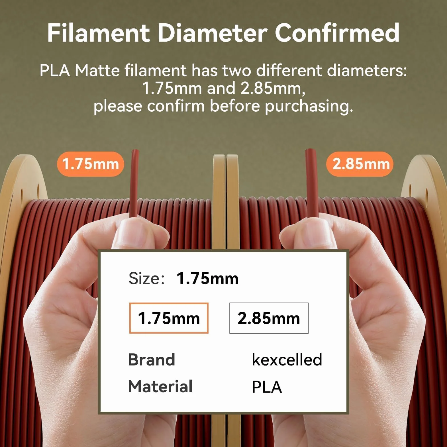kexcelled PLA Mat Filamento 1,75 mm 0,03 mm Texture Colore Matta Bobina 1 kg Rosso Ciliegia per Stampante 3D FDM