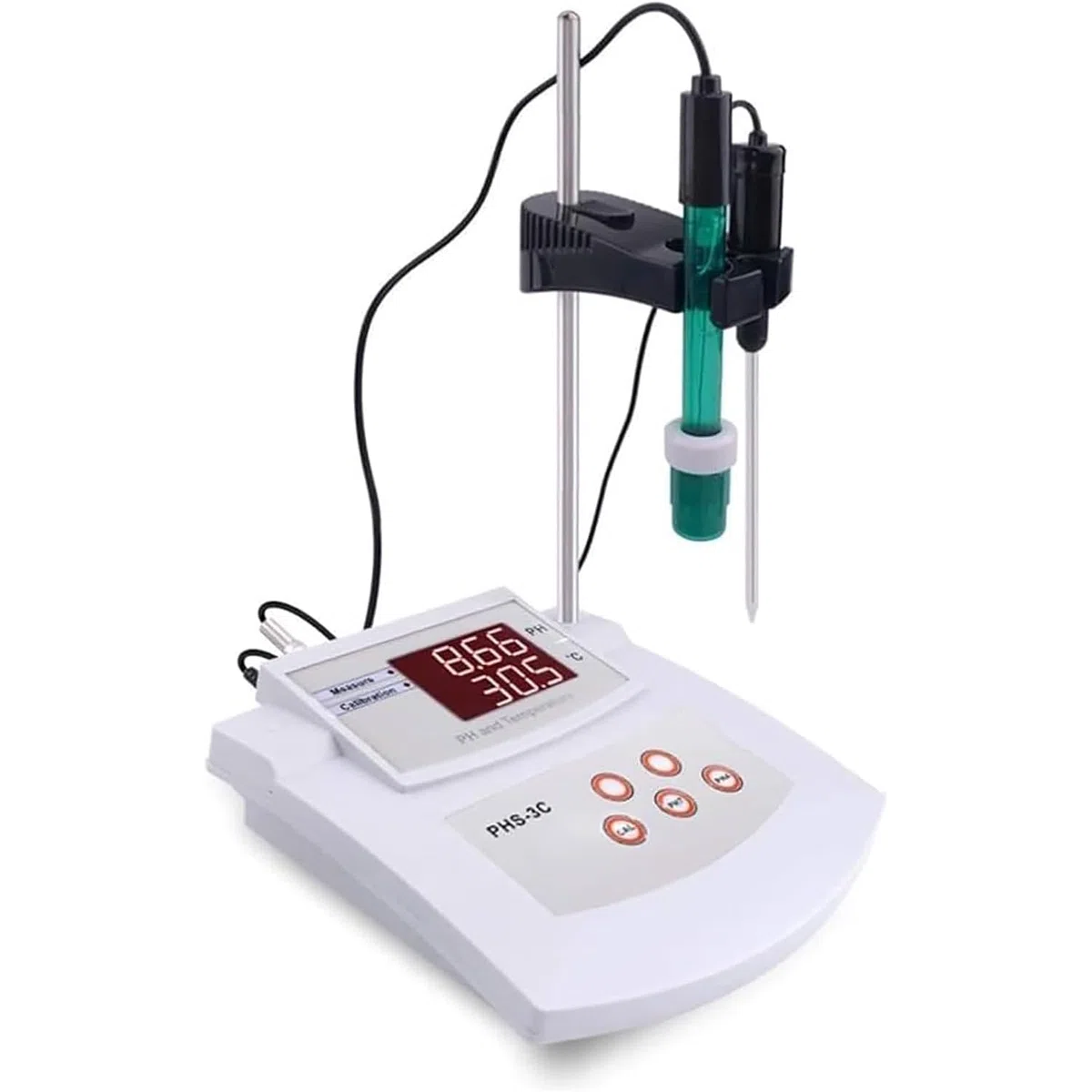 pHmetro da banco da laboratorio, misuratore di acidità ad alta precisione con calibrazione automatica, con display LCD, sonda ad alta precisione, calibrazione automatica a 2 punti, intervallo di misur