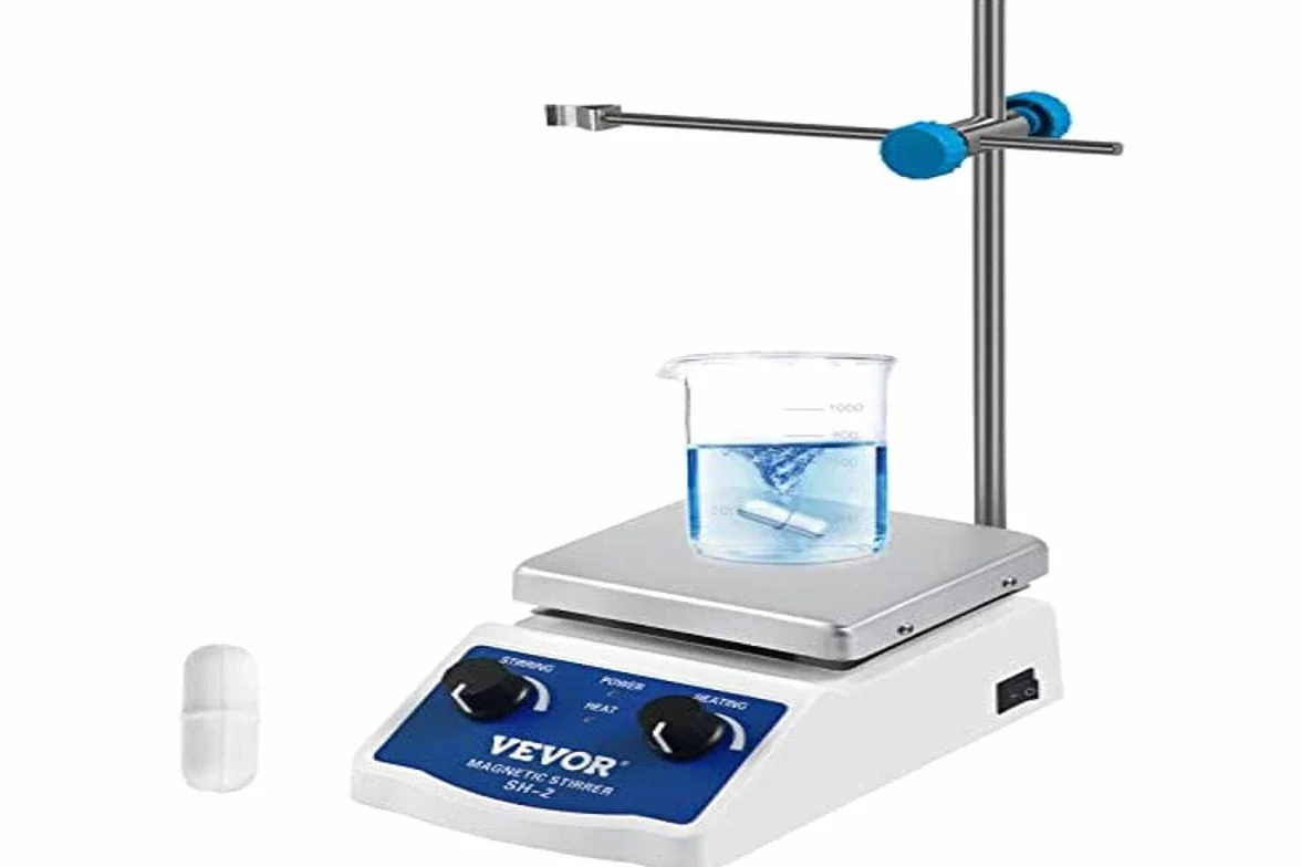 VEVOR Agitatore Magnetico SH-2 Agitatore Magnetico da Laboratorio Piastra Riscaldante 2000 ml Capacità di Miscelazione con Piastra Riscaldante Miscelatore Riscaldante Display Digitale