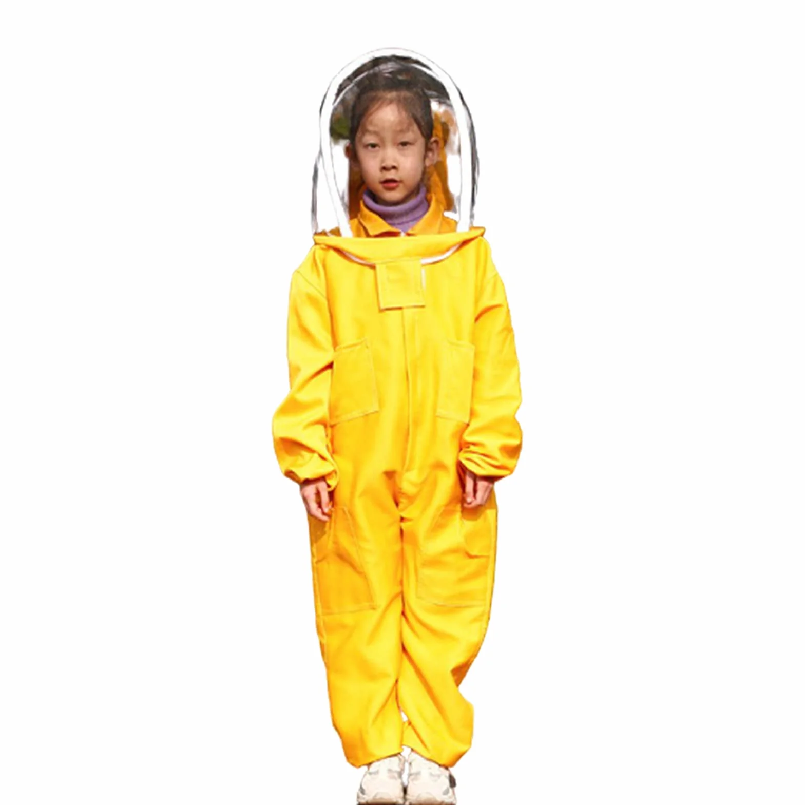 Indumenti Protettivi per Bambini A Prova di Ape con Velo - Tuta Monopezzo per Apicoltura Professionale A Maniche Lunghe Traspirante (giallo, XL)