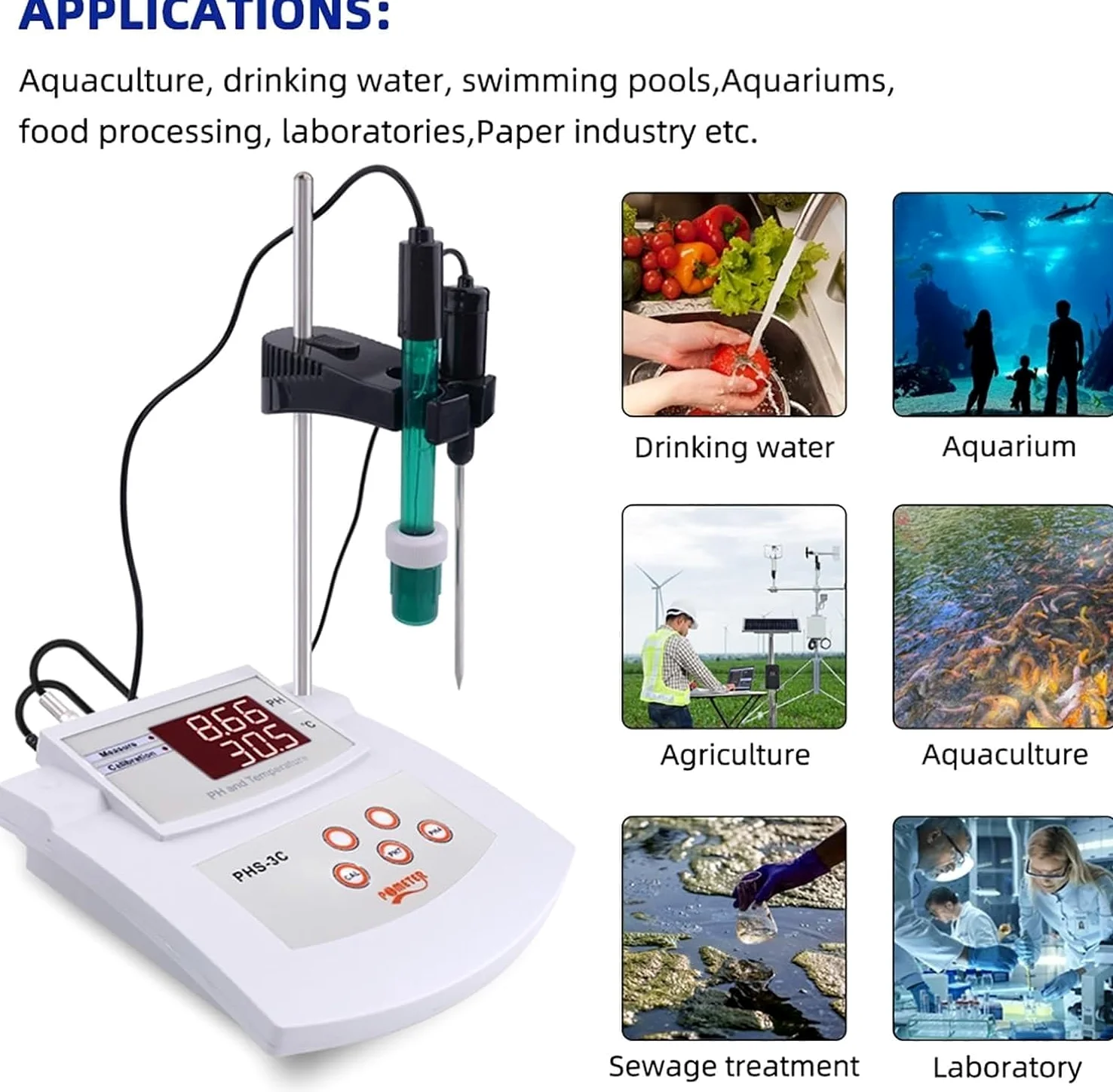 Misuratore Di Acidità Da Tavolo Con Calibrazione Automatica, A 2 Punti, PHmetro Laboratorio, Precisione ±0,01 PH E Elettrodi Per PH/temperatura