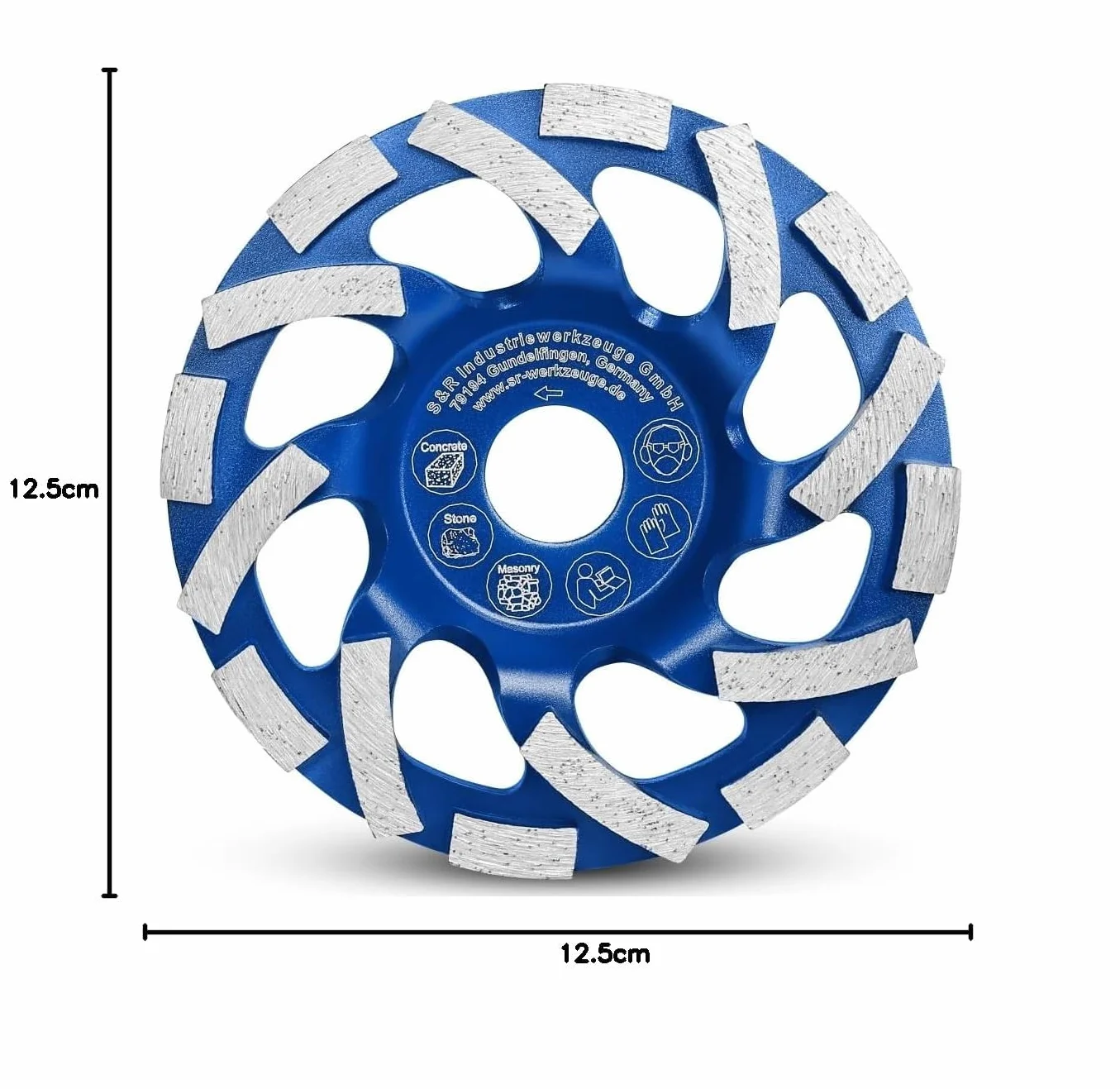 S&R mola a tazza diamantata 125mm per levigare cemento granito pietra