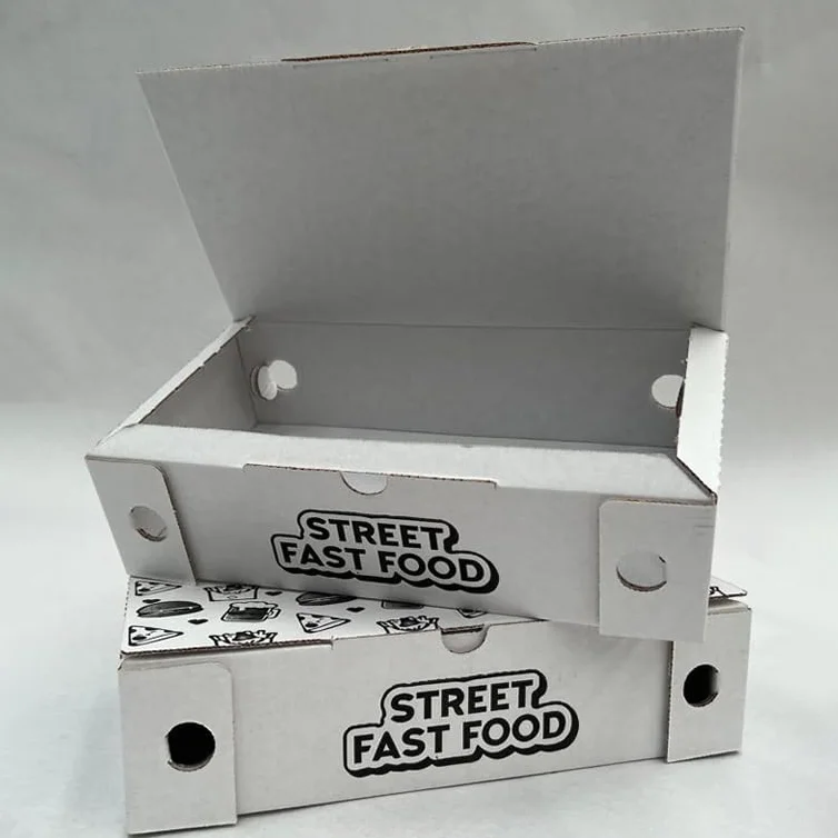 Confezione 100 Scatole Alimentari Fritti 28x15 h 7 cm Medium Box Fritti Termico da Asporto Contenitore Alimentare
