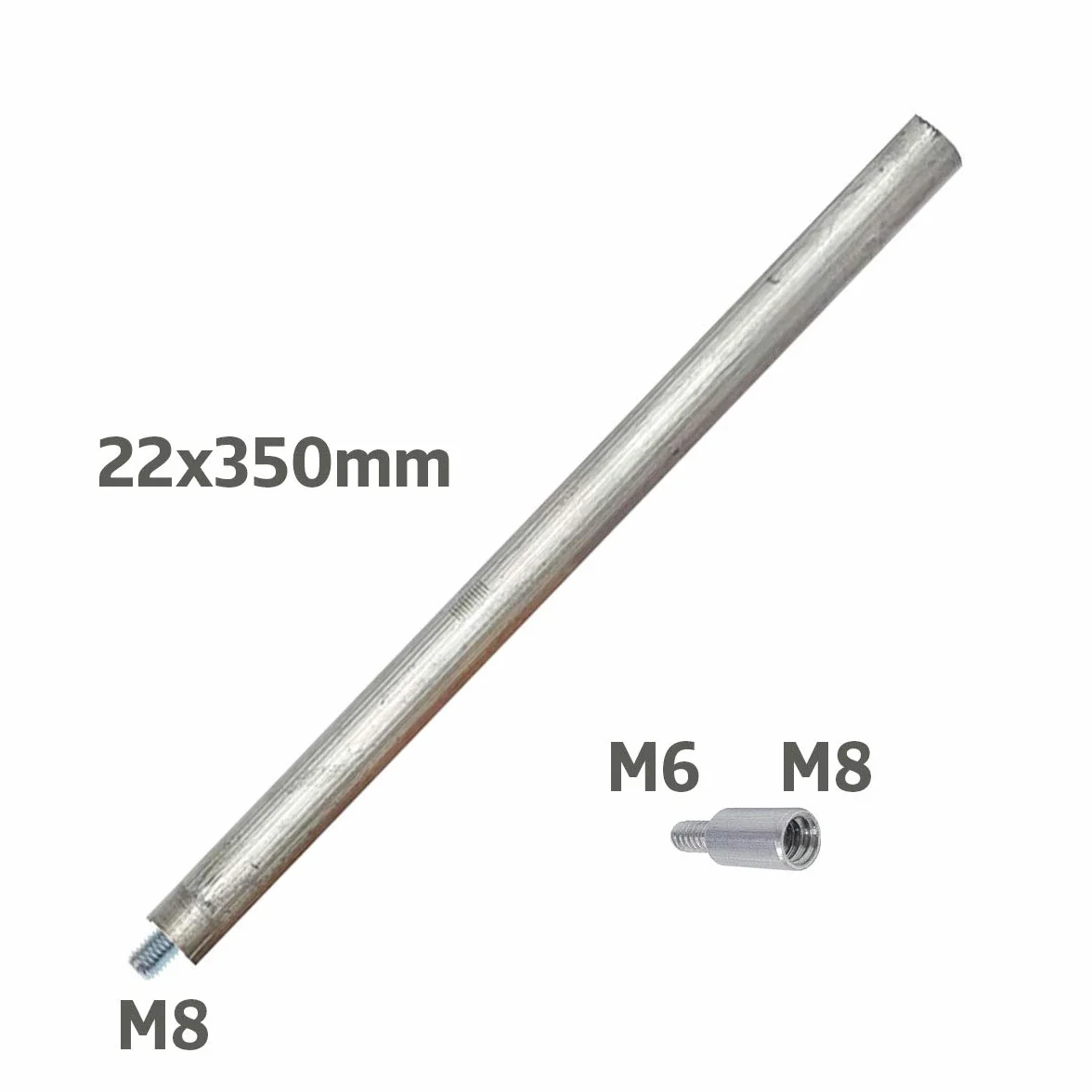 GOLDMAN SERVICE | 2 Anodi di magnesio 22x350mm per scaldabagno elettrico + Adattatore filettature M8 a M6. Anodo sacrificale per riscaldatore compatibile e valido per i principali marchi (2)