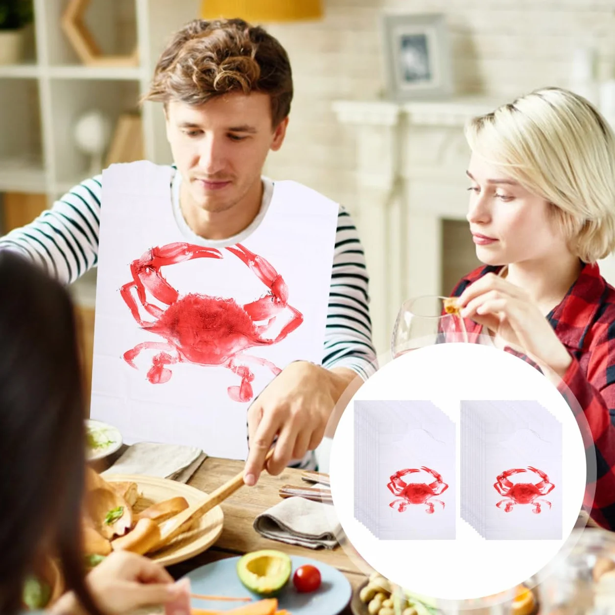 iplusmile 100 Pezzi Grembiule Usa E Getta Bavaglini Di Aragosta In Bavaglini Ristorante Divertenti Di Gamberi Grembiule Alla Griglia Usa E Getta