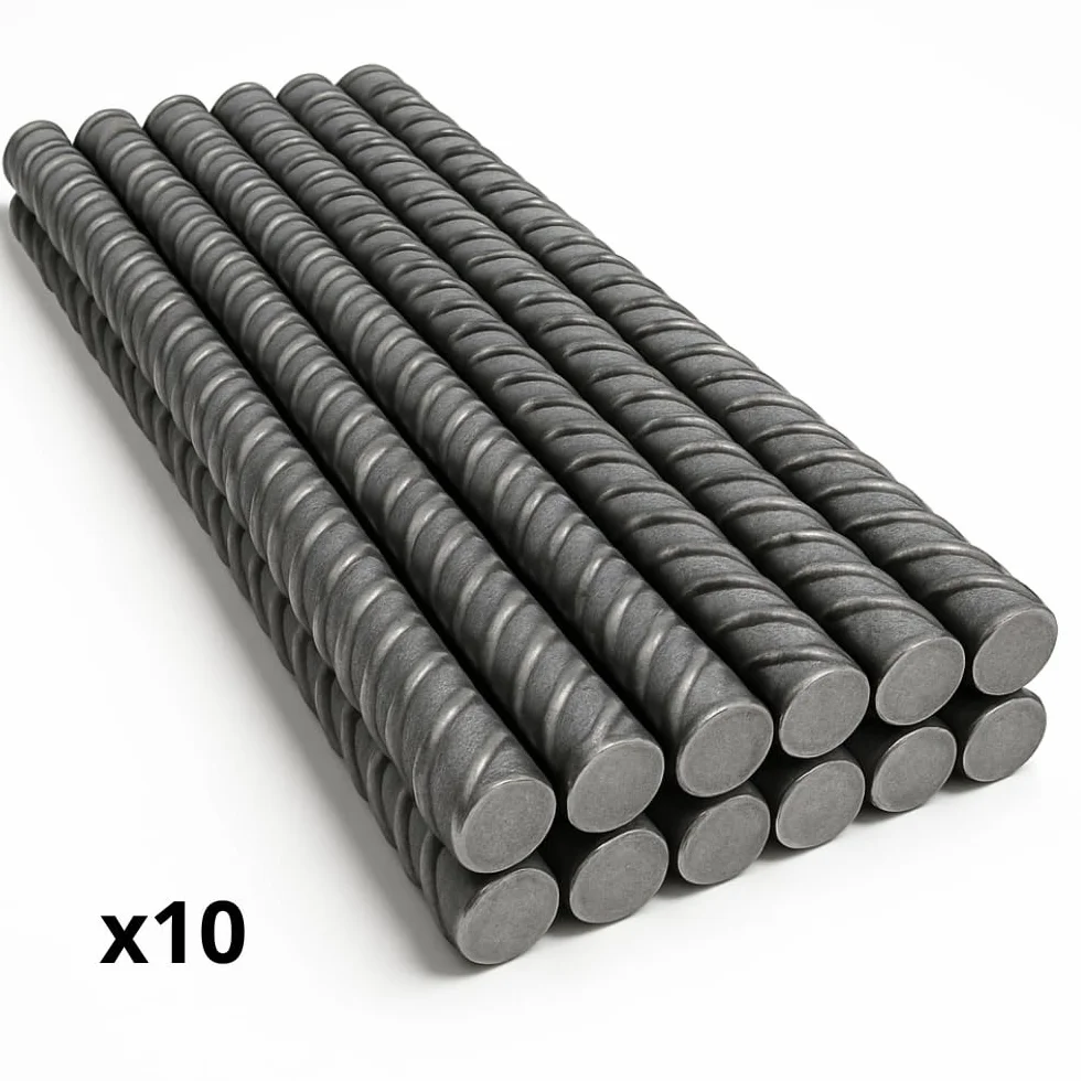FORTUNATO Tondino Ferro Zigrinato 1,2 m Barra Armatura Cemento Alta Aderenza Edilizia Confezione Pezzi 10 (5, Ø 8 mm)