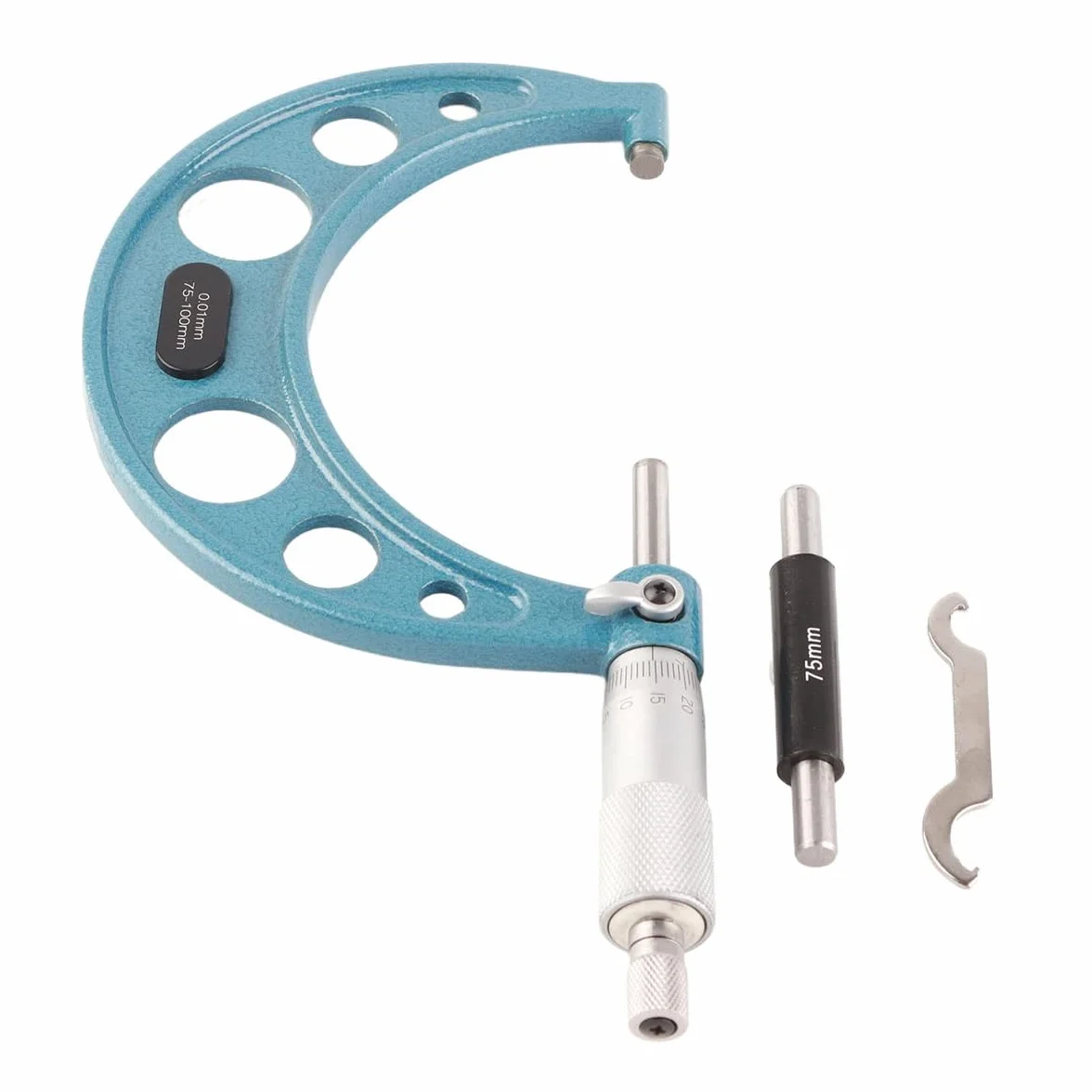 Micrometro 75-100 mm Acciaio al Carbonio Precisione 0,01 mm Scala Pollici