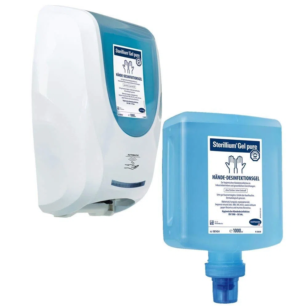 Hartmann desinfektionsmittel-spender cleansafe Touchless + 10x1 LITRO sterillium GEL PURE