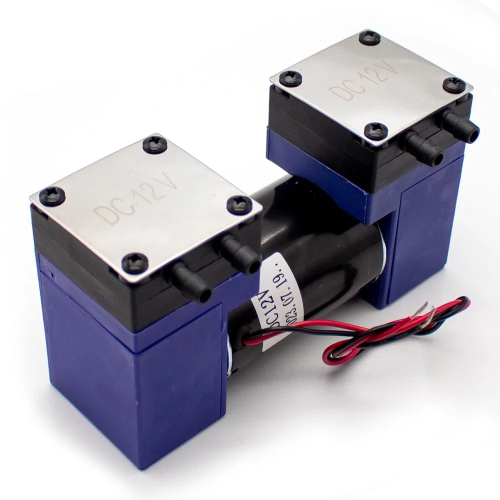 Toplionace Pompa a Vuoto Micro Doppia Testa, Mini Pompa a Diaframma 25W 12V 24V 220V Pompa Elettrica Silenziosa Piccola Pompa ad Aria Medica, 15L/min (24V)