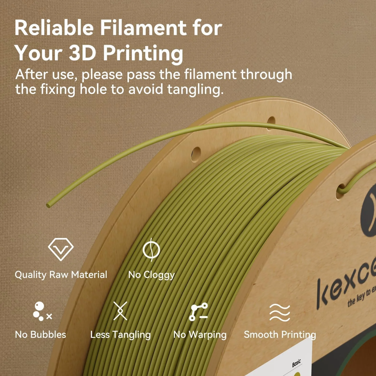 kexcelled PLA Mat Filamento 1,75 mm 0,03 mm Texture Colore Matta Bobina 1 kg Rosso Ciliegia per Stampante 3D FDM