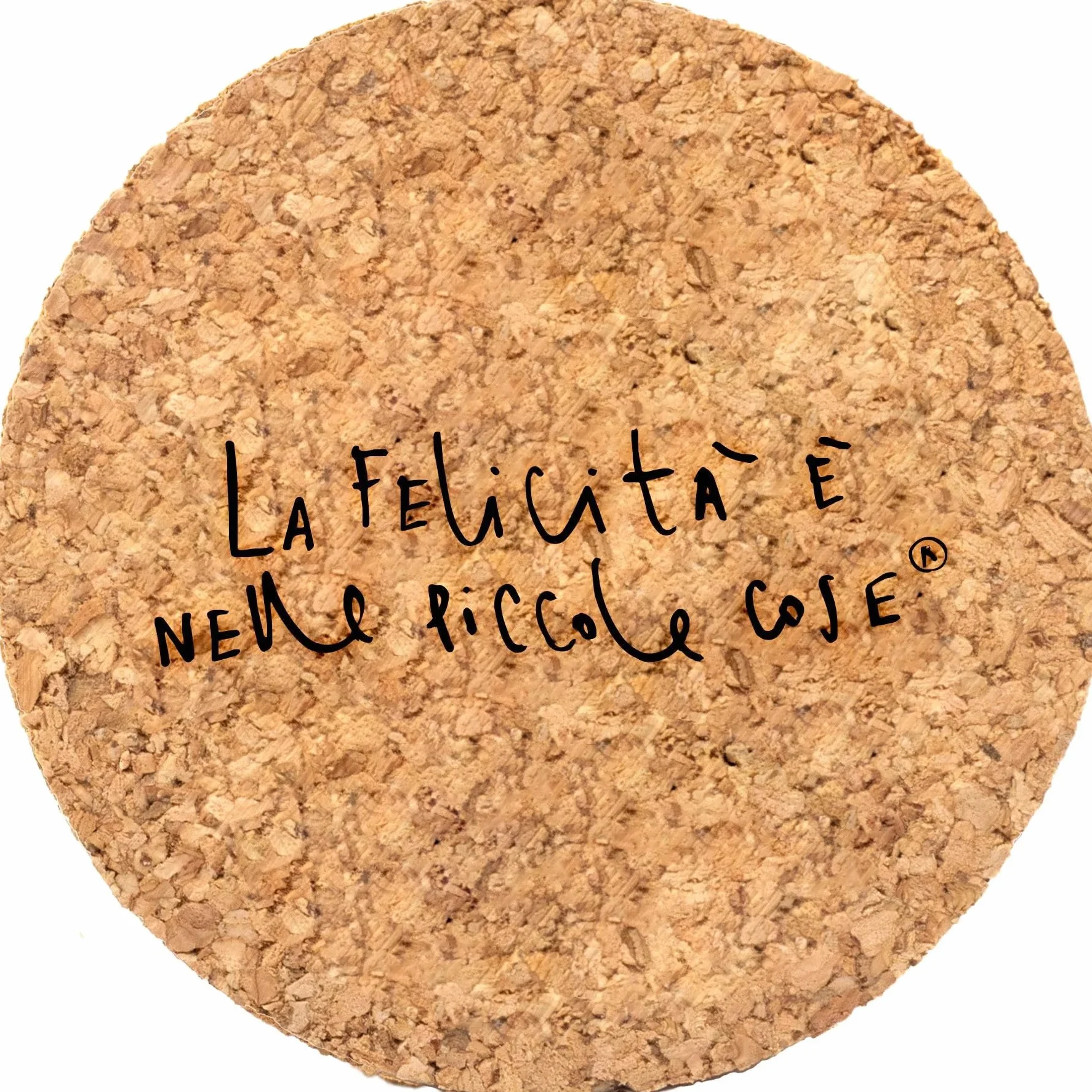 La Felicità è Nelle Piccole Cose Marimo Coppia originale vaso vetro con tappo sughero artigianale fondale rosa naturale diametro 8cm altezza 11cm Made in Italy