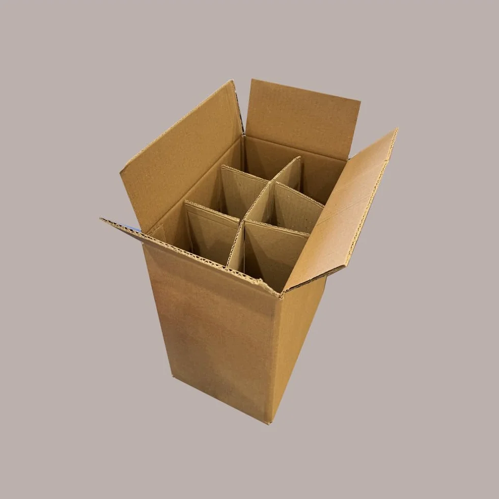 Lucgel Scatola e Alveare in Carta Avana Porta 6 Bottiglie 500 ml 275x180x320-10 Pezzi -