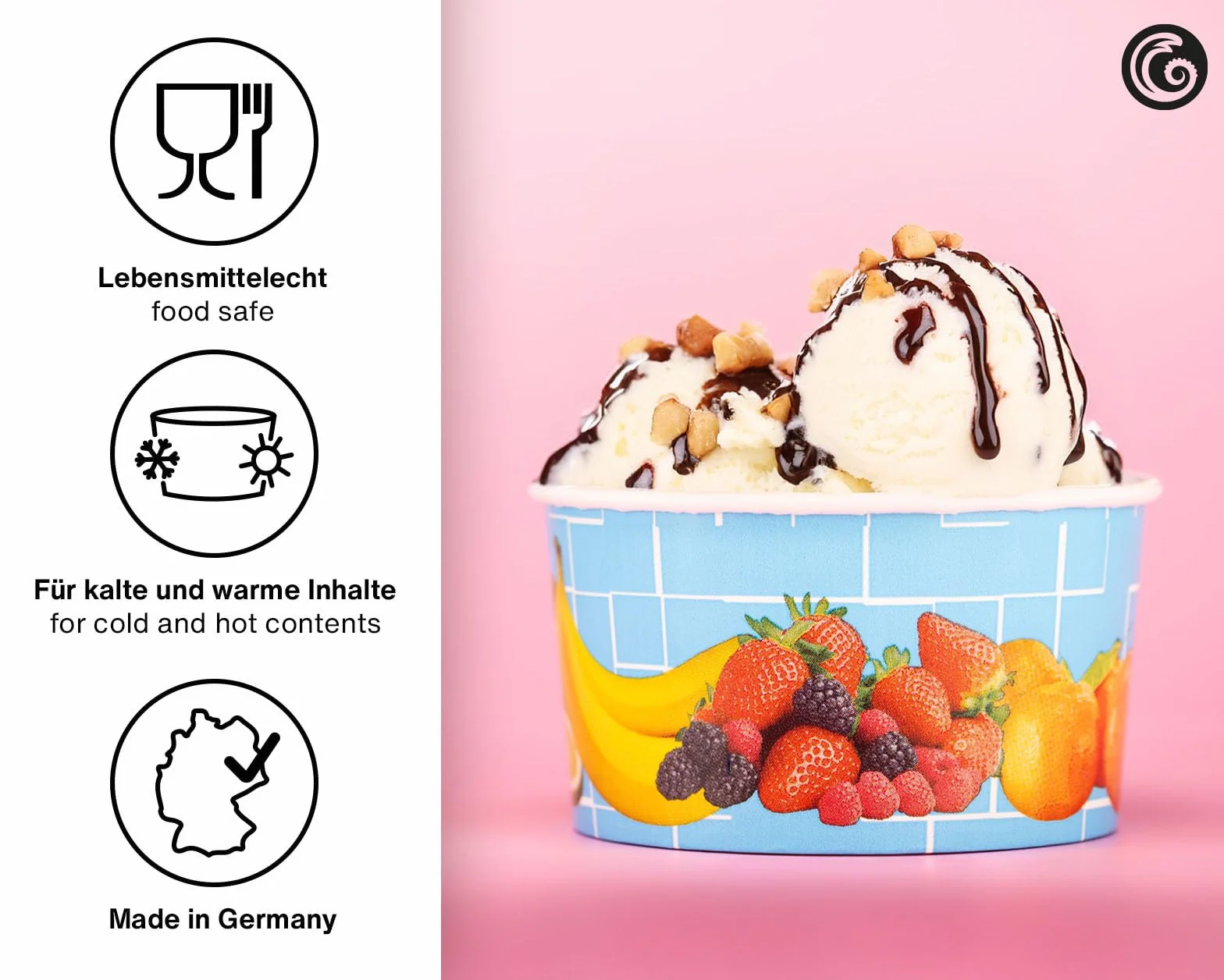 Octopus 200 x Coppe Gelato di Carta 160 ml