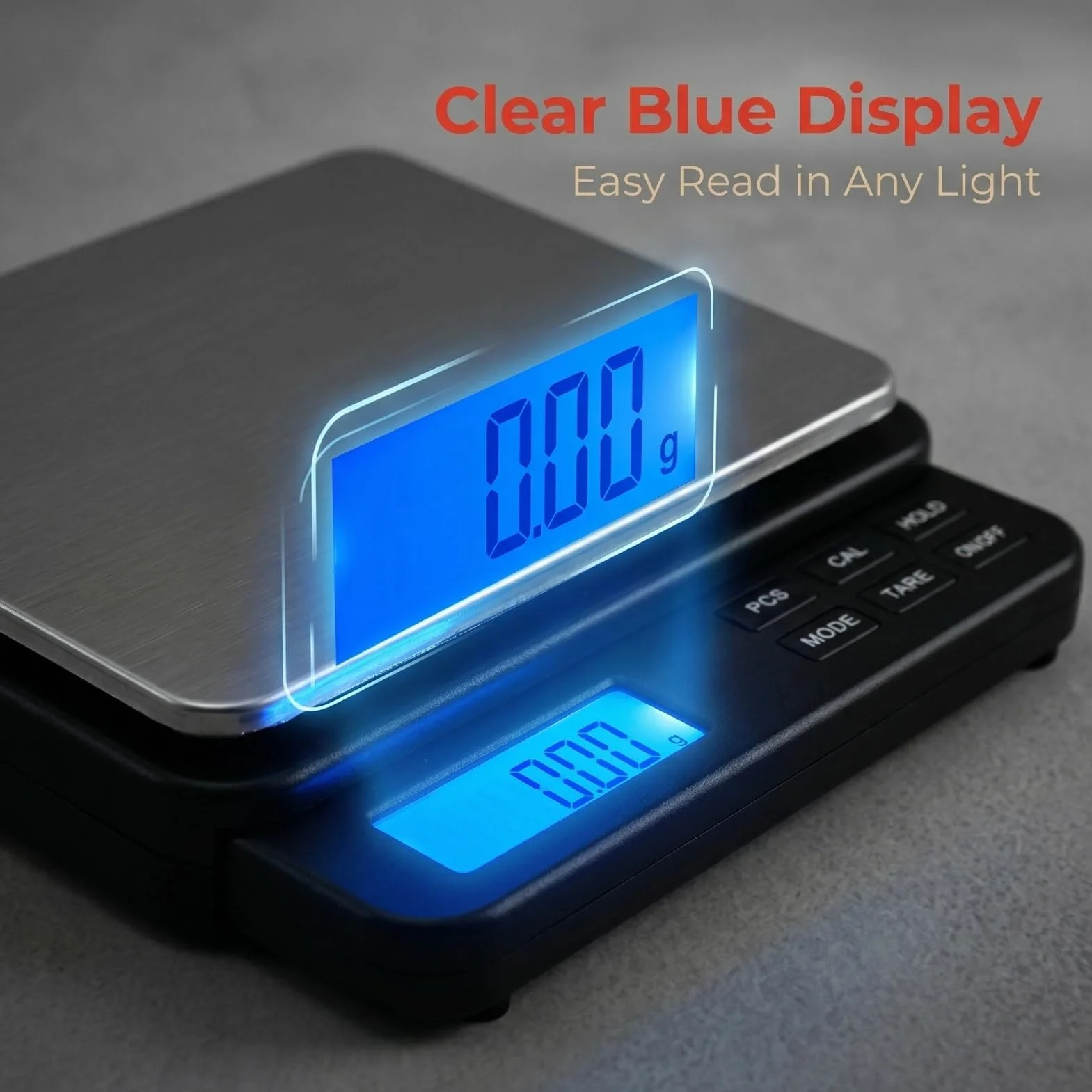 Bilancia Digitale per Alimenti, 1000g/0.01g Bilancia Mini Gram Ad Alta Precisione Bilancia da Cucina Digitale Bilancia Elettrica con Display LCD Retroilluminato Blu per Cucinare,