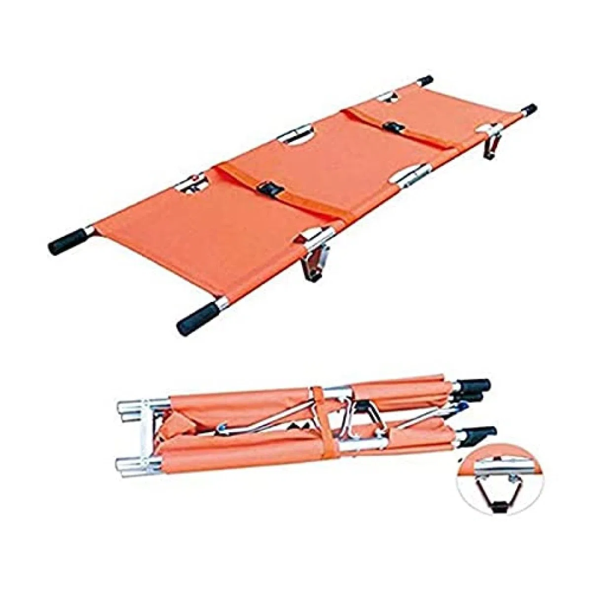 Camilla médica blanda, Camilla plegable, Camilla portátil de aleación de aluminio, Camilla de rescate de primeros auxilios para hospitales, hogares, instalaciones, Orange