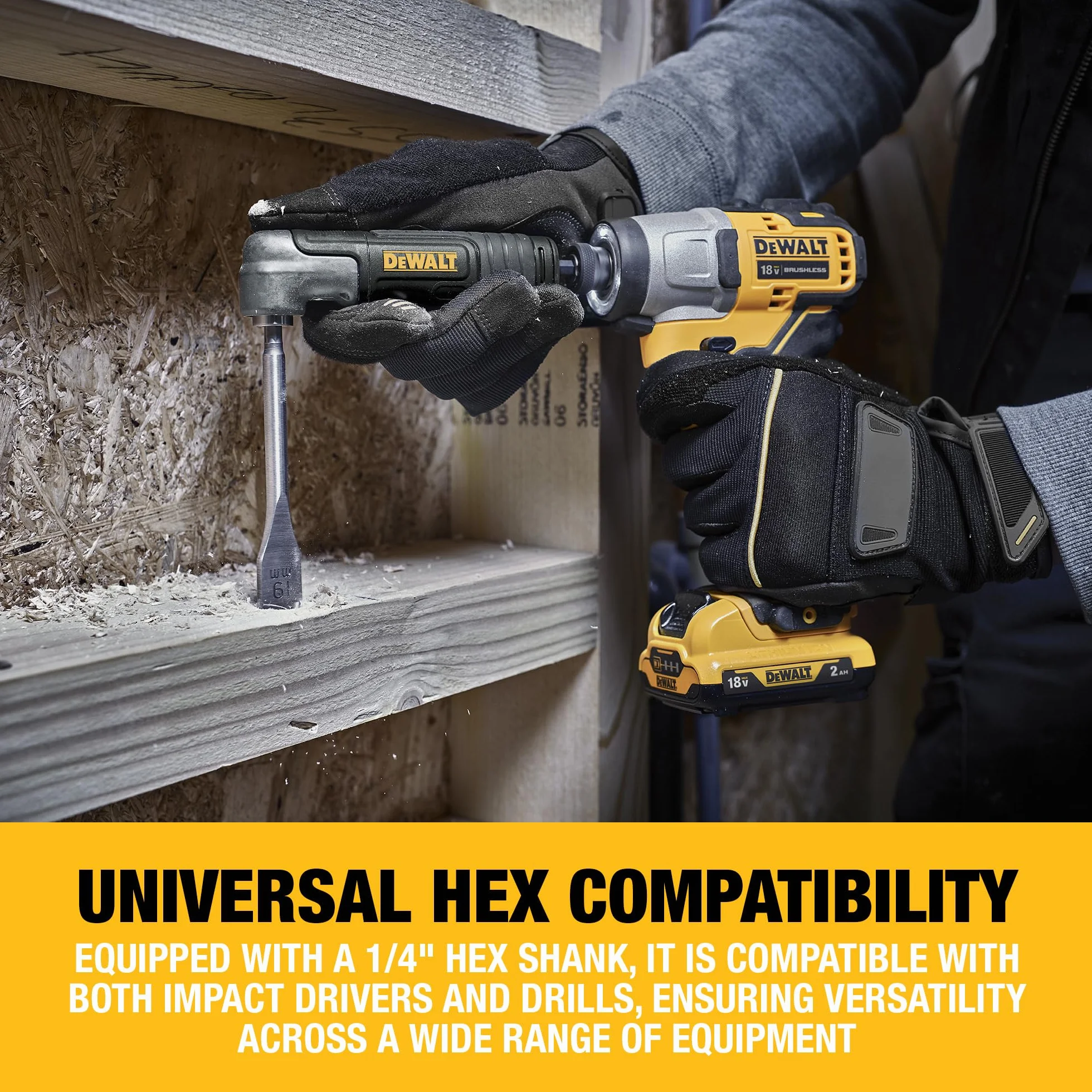 DeWalt DT20500-QZ Adattatore Angolo Trapano 140mm 6,35mm 1/4"