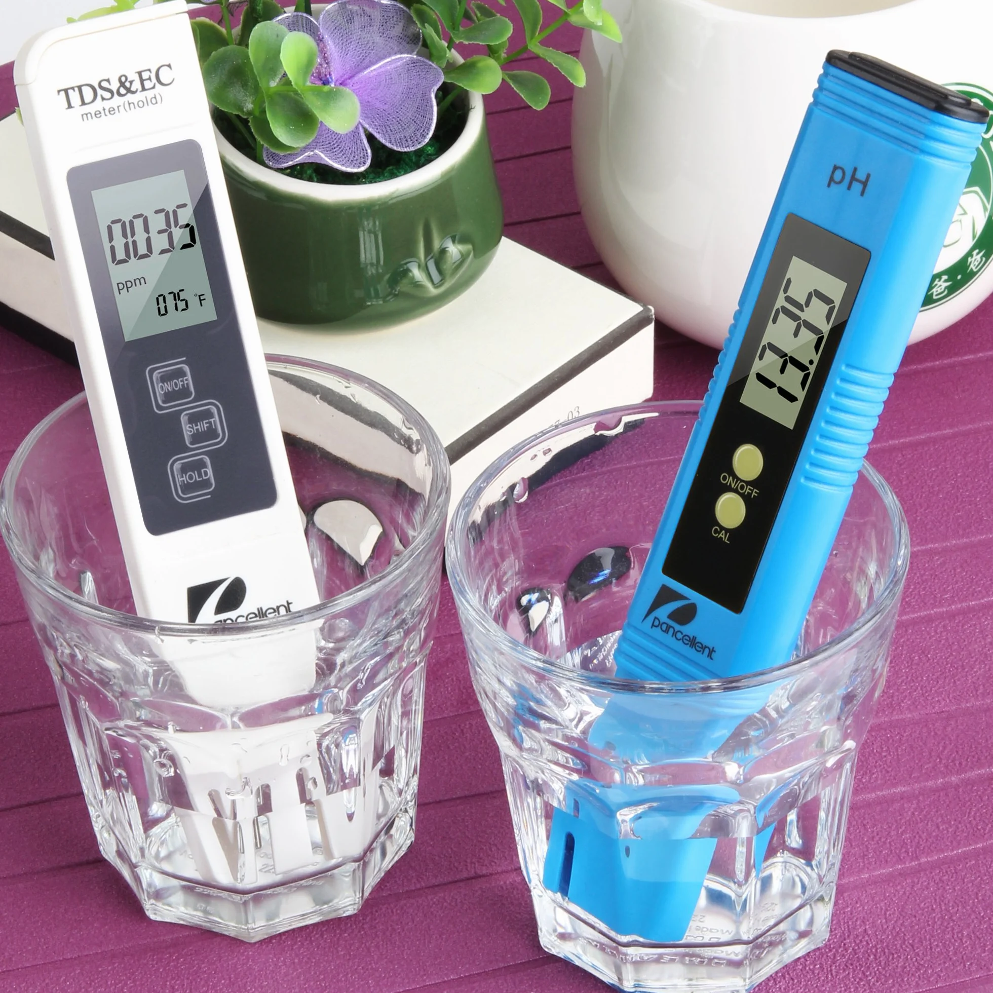 Misuratore PH TDS EC Temperatura 4 in 1, qualità dell'Acqua ATC, Display LCD Blu