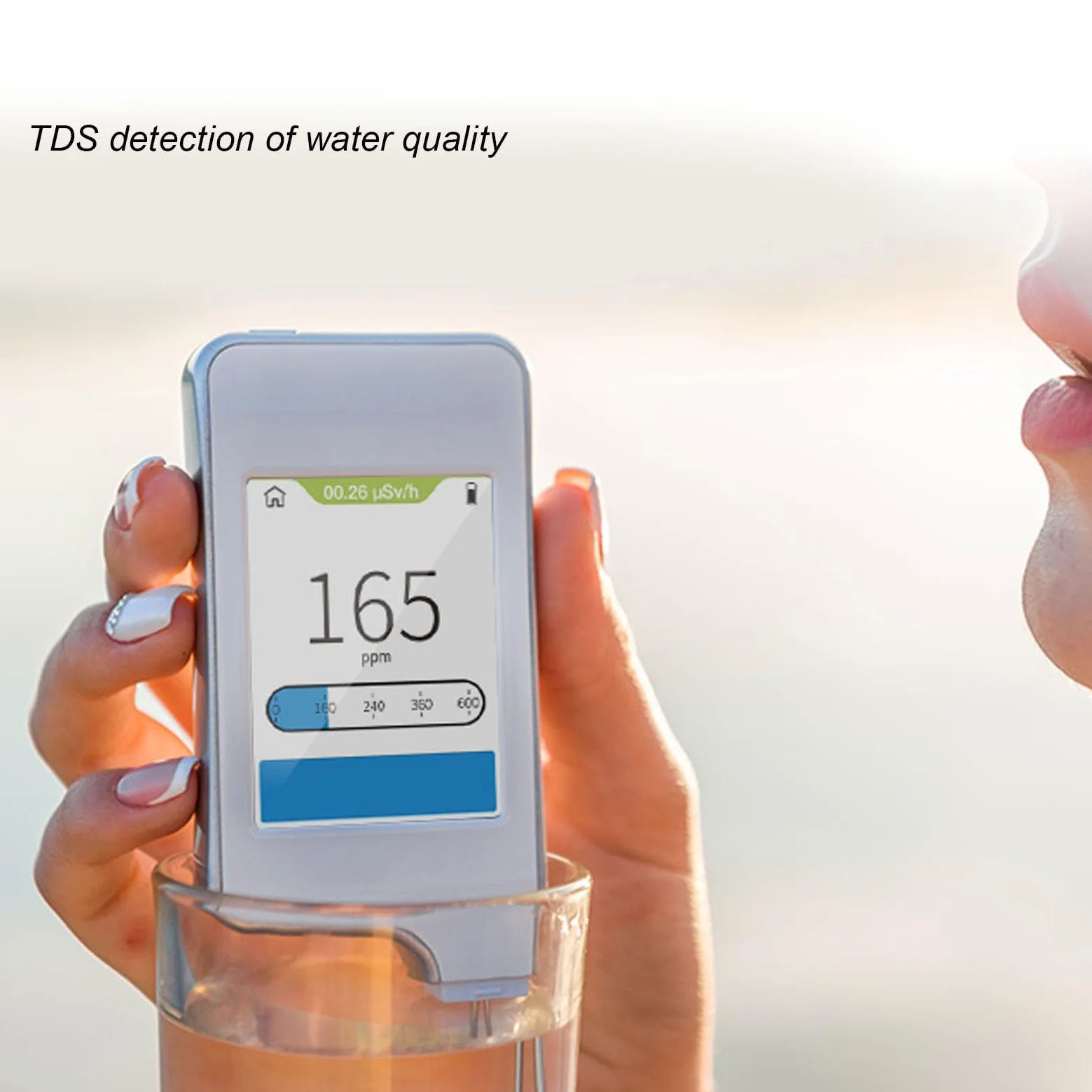 LICAEVEY Tester Nitrati, Misuratore TDS con Rilevatore Nitrati Alimentari 2 in 1 per Frutta Verdura, Carne, Misuratore TDS Acqua Portatile per Acquari Potabili, Risultati 3s Veloci e Accurati,