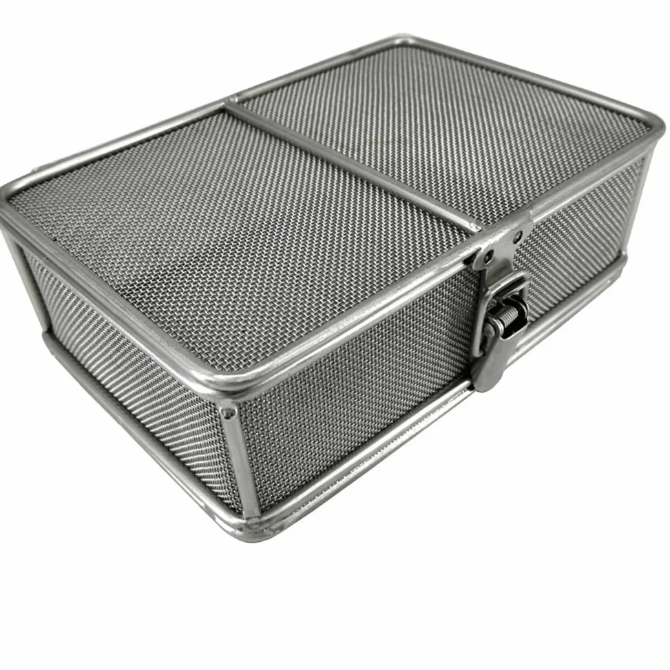 Vassoio di sterilizzazione con coperchio, scatola sterilizzatrice per strumenti medici, in acciaio inossidabile 304, cestelli perforati, per strumenti dentali e medici