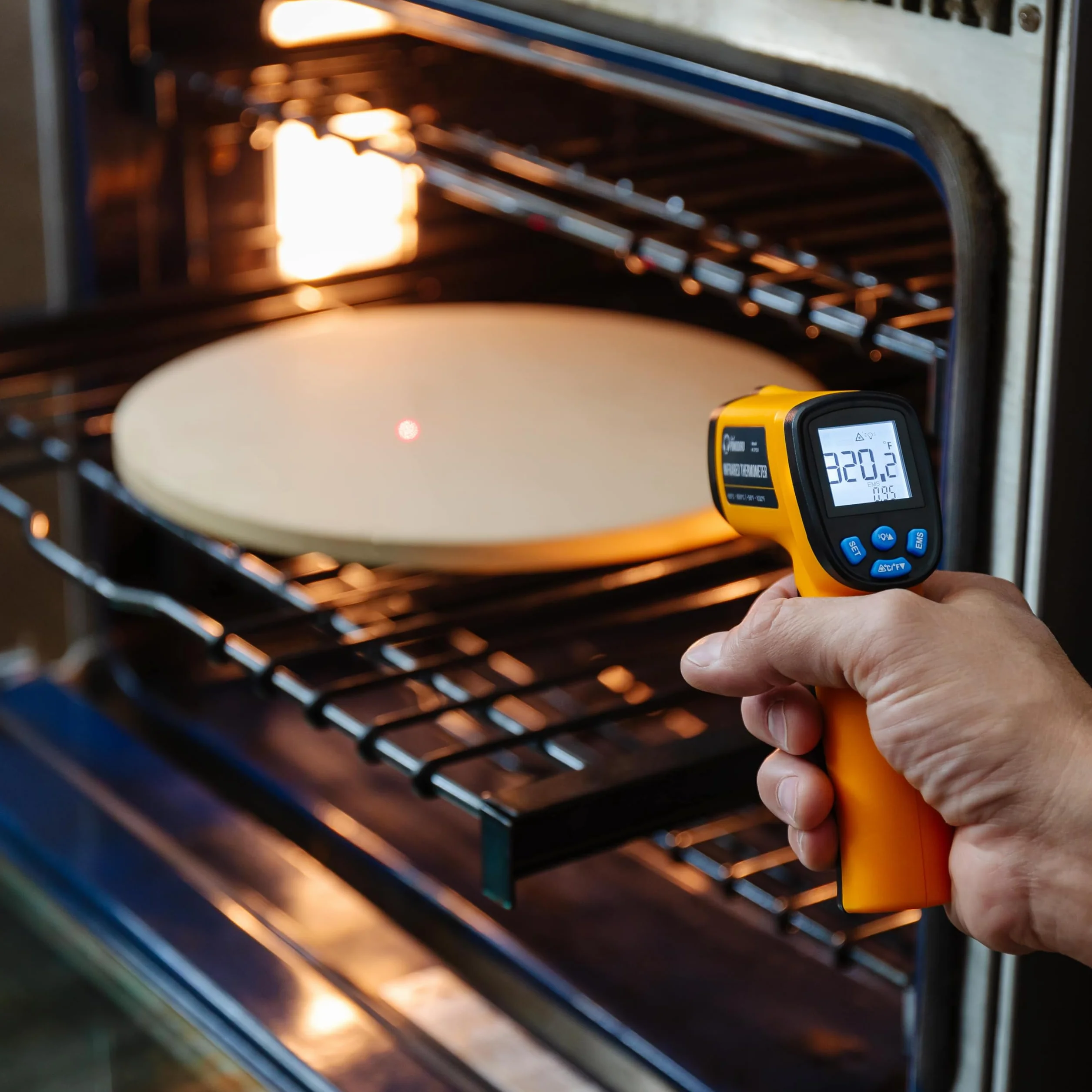 Chef Pomodoro Termometro Infrarossi da Cucina, Termometro Laser Senza Contatto -50°C a 550°C