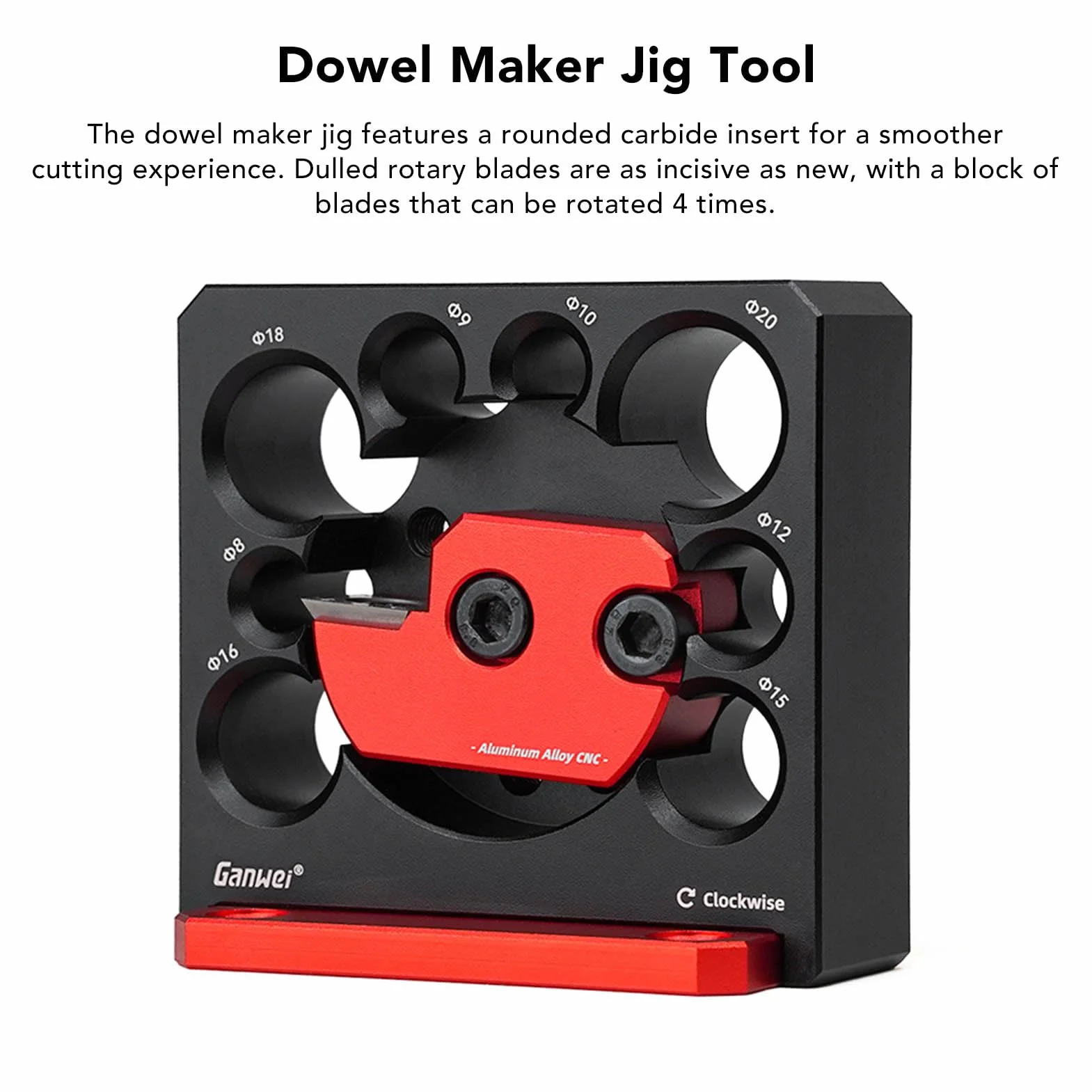 Maker Dowel Regolabile Jig, Strumento Ausiliario Rotondo Utensile per Produttore di Dowel Strumento Rotondo a Bordo Ausiliario per Legno in Legno