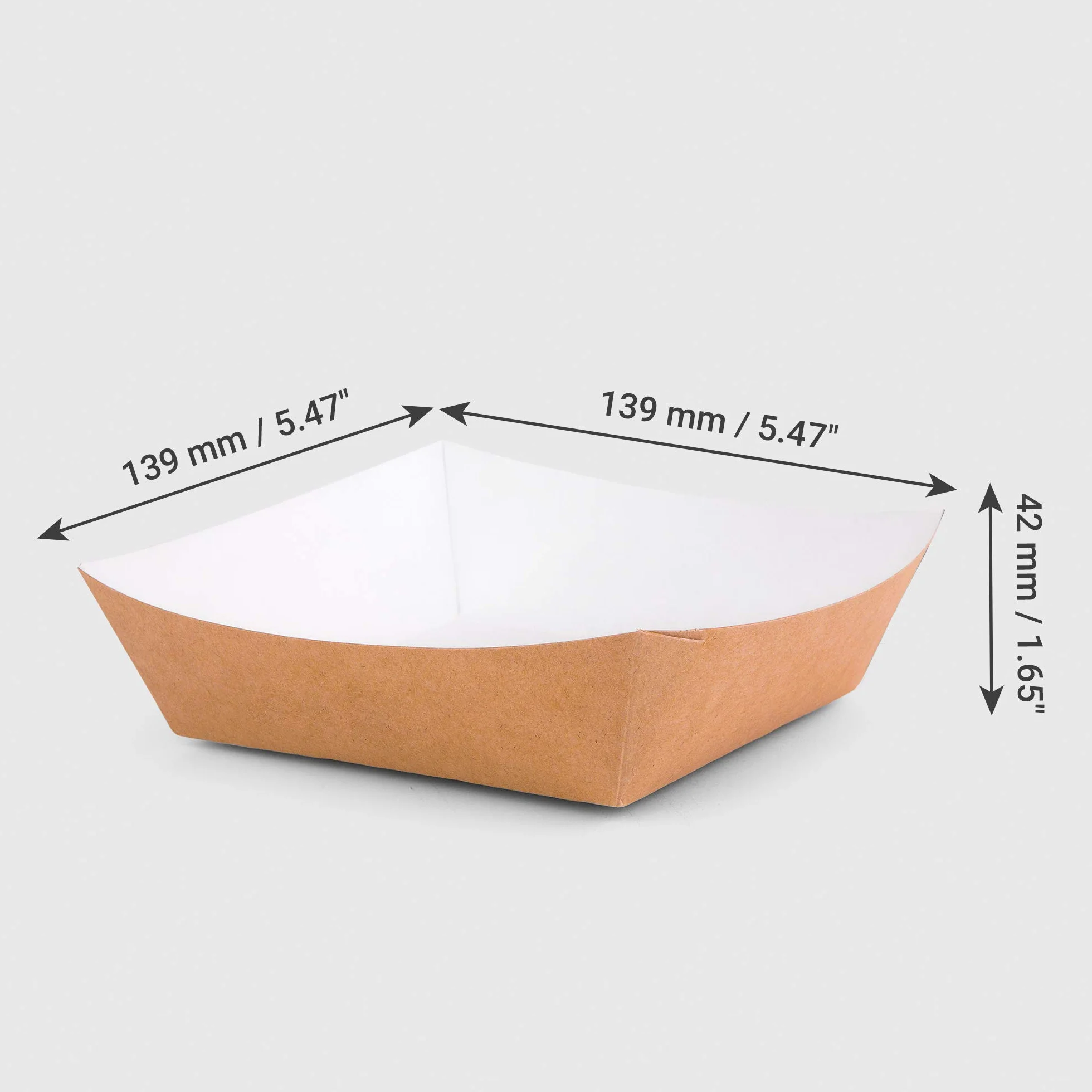 Vassoi in carta kraft 550 ml 100 pezzi contenitori alimenti asporto usa e getta biodegradabili