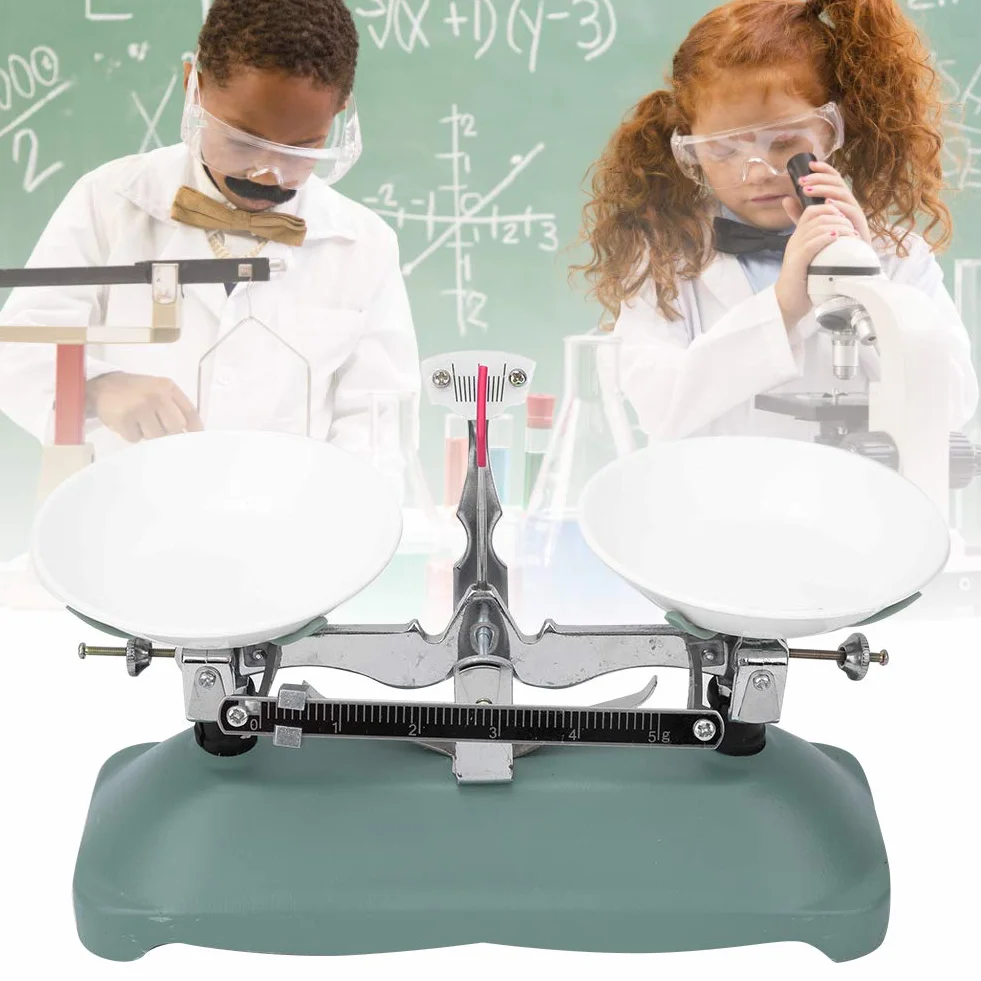 Hztyyier Bilancia Meccanica da 100 Grammi con Bilancia da 5 g, 20 g, 50 g Pesi per Strumento per Forniture di Laboratorio per esperimenti di Fisica Scolastica(100g)