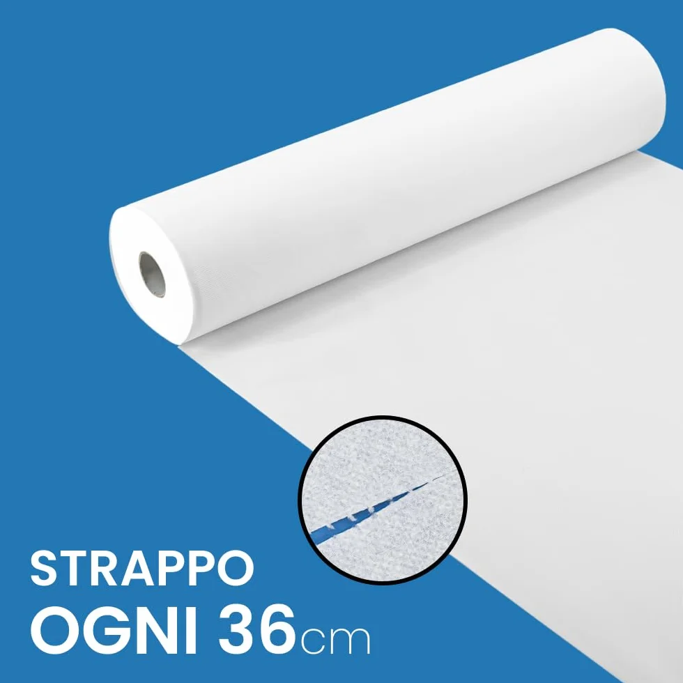 IMBALLAGGI 2000 Rotolo Carta Lettino Massaggio 6 Pezzi 60 cm x 55M 100% Cellulosa Assorbenti Lenzuolini Medici Monouso