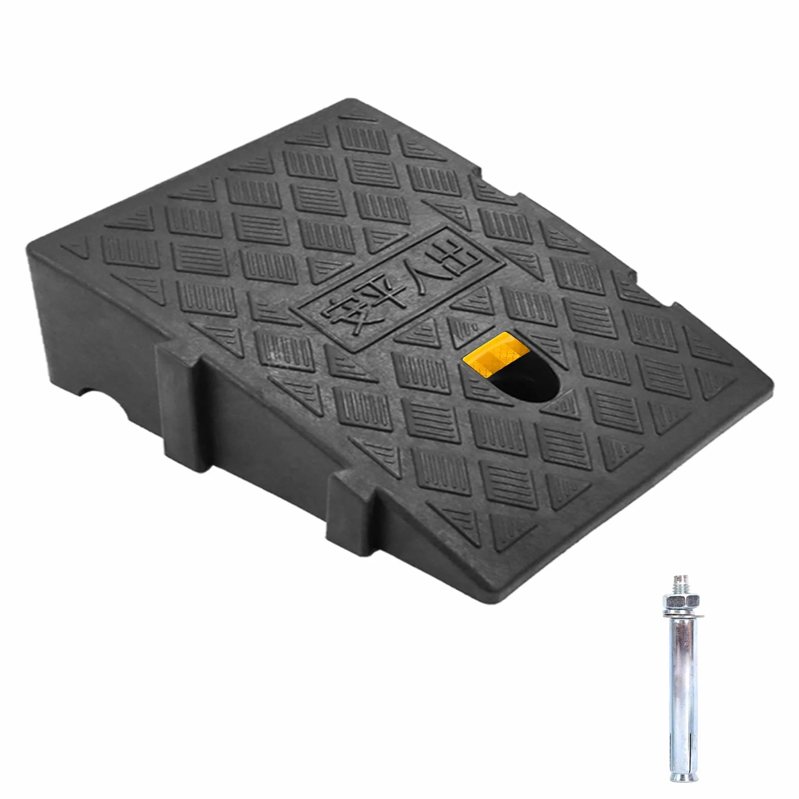 Rampa di Marciapiede in Plastica per Auto Garage con Rotelle Set da 2