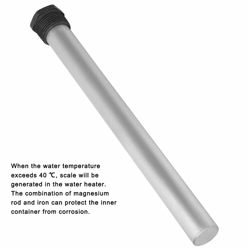 Asta Anodo Riscaldatore Acqua, Aste Anodo Magnesio NPT 3/4" Filettatura 21x300mm per Grandi Serbatoi Acqua Calda