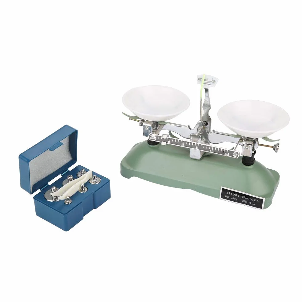 Kit Bilancia Meccanica da 200 G/0,2 G, Bilancia a Doppio Piatto con Pesi E Pinzette Strumento Didattico Per Laboratorio di Fisica Chimica