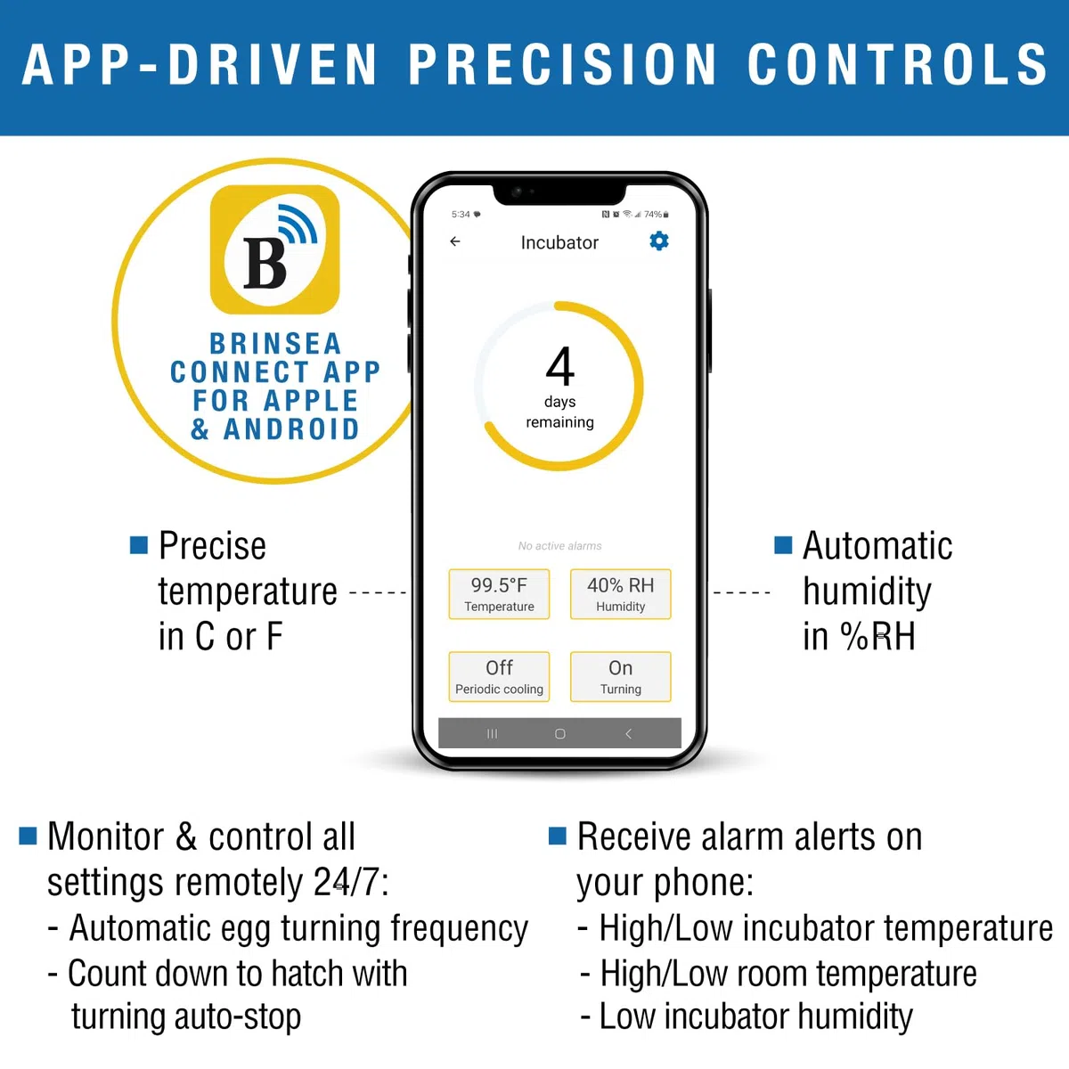 Brinsea Maxi 24 Ex Connect - Incubatrice per Uova controllata da App, con Controllo Automatico dell'umidità e Rotazione delle Uova, per cova 24 Galline, Anatre, Altre Uova, comandi digitali di