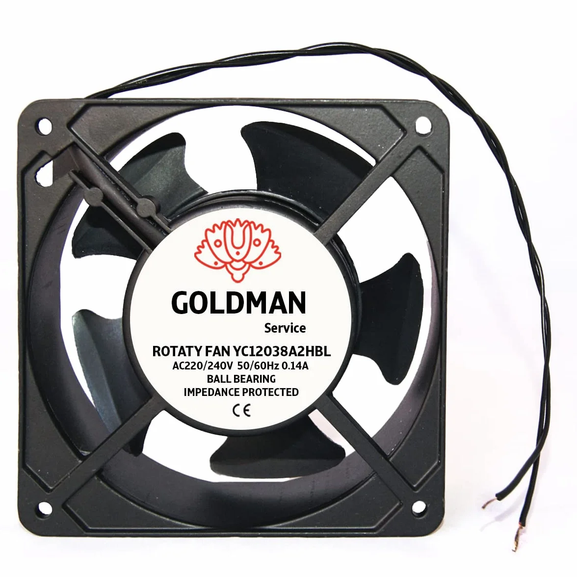 GOLDMAN SERVICE | Ventola di raffreddamento assiale 120 x 120 x 38 mm, Per il raffreddamento di macchine e la circolazione dell'aria (23W)