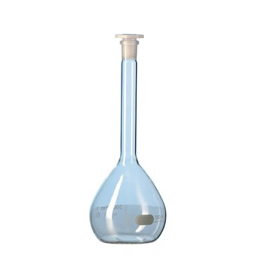 DURAN 21 678 54 matraccio con anello Marke e tappi di plastica in PE, Stop Fen letto feinkalibriert, adatto per NS, Capacità 1000 ML (Confezione da 2 pezzi)