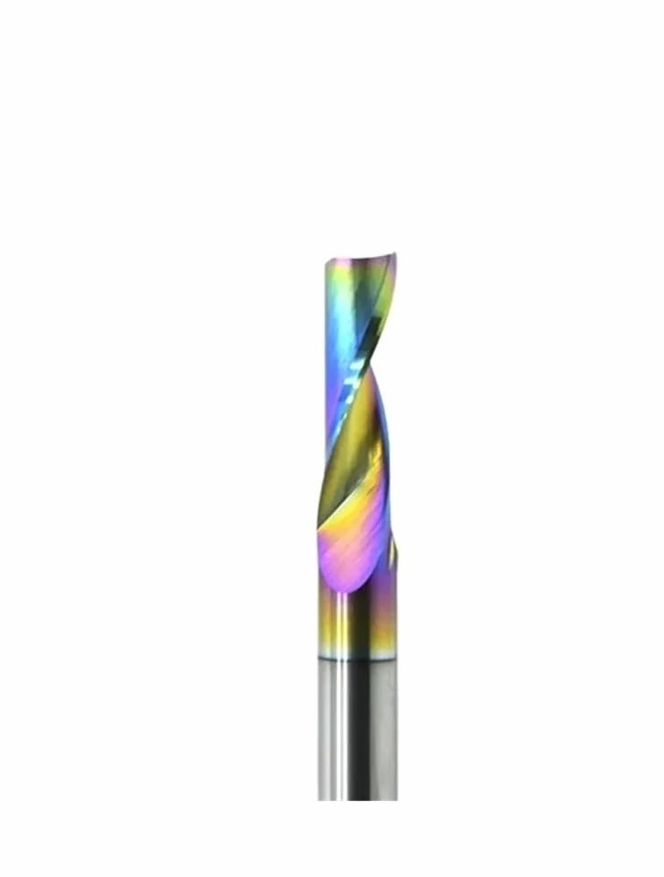 Fresa A Spirale In Metallo Duro Per Alluminio 1 Tagliente 3,175 Mm (1/8") 4 Mm 6 Mm 6,35 Mm (1/4") 2 Pezzi