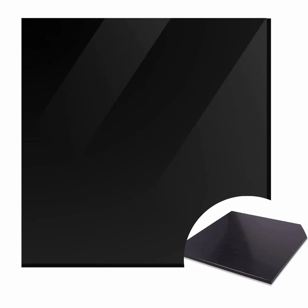 TSKDKIT Foglio di Plastica Ad Alta Densità HDPE 30 x 30 x 1 cm - Pannello Rigido Nero Spesso per Progetti, Artigianato Fai Da Te