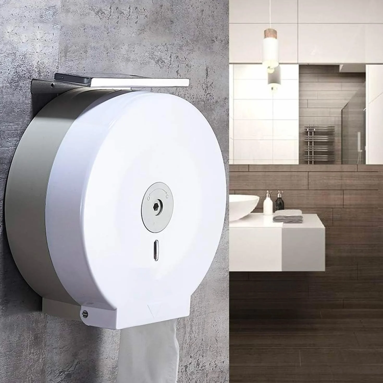 Avilia Distributore Rotolo Carta Igienica Chiuso Finestra Trasparente Plastica Bianca 12.5x27.5x27cm