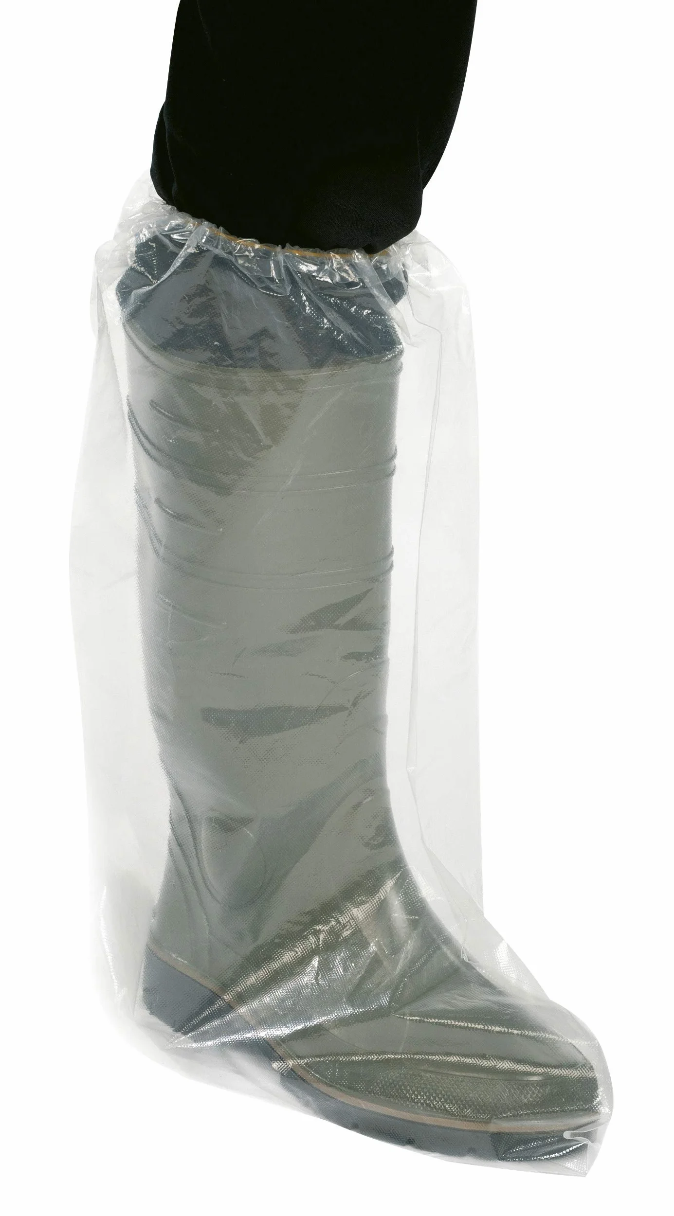 Kerbl Copriscarpe monouso (Versione Alta, 100 Pezzi, L x H 40 x 50 cm, Colore Bianco Trasparente, con Elastico) 15375