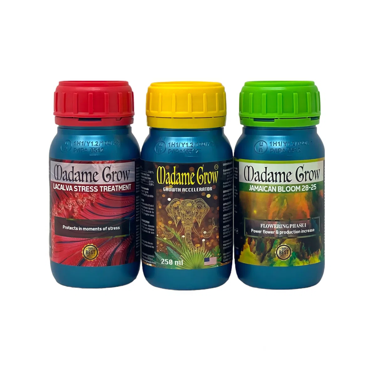 MADAME GROW fertilizzante 420 piante verdi - concime per piante verdi - concime liquido per piante - fertilizzante per la crescita universale - fertilizzante per la fioritura(KIT BUTTERFLY 3x250ml)