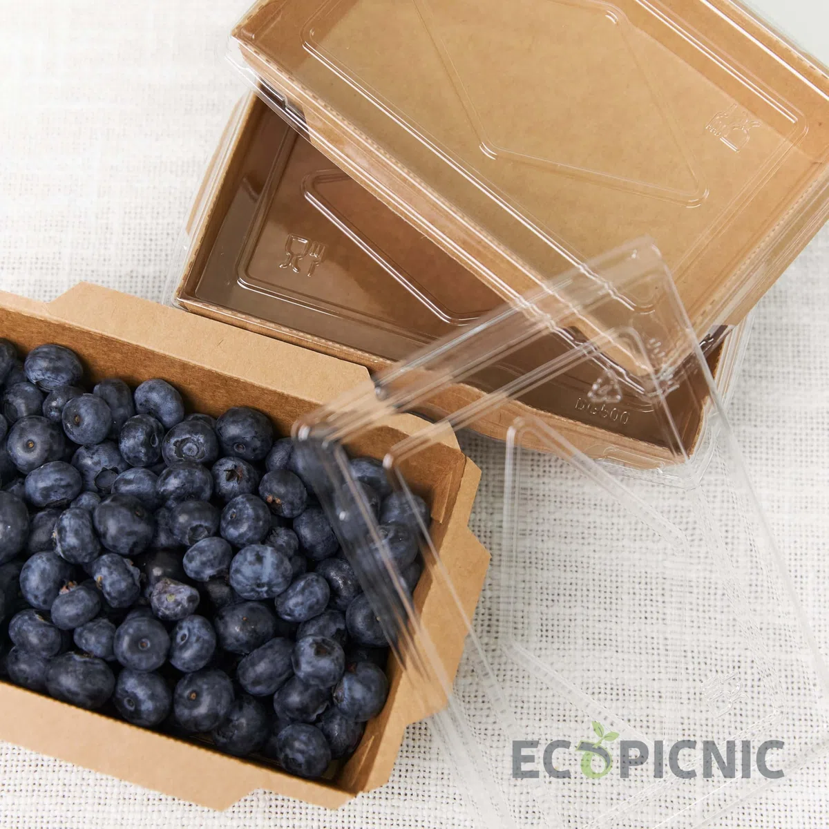 Lanchbox in Carta Kraft con Coperchio Trasparente 1600 ml - Confezione da 200 Pezzi | Scatole per Alimenti da Asporto, Contenitori Monouso per Cibo, Scatole Ecologiche