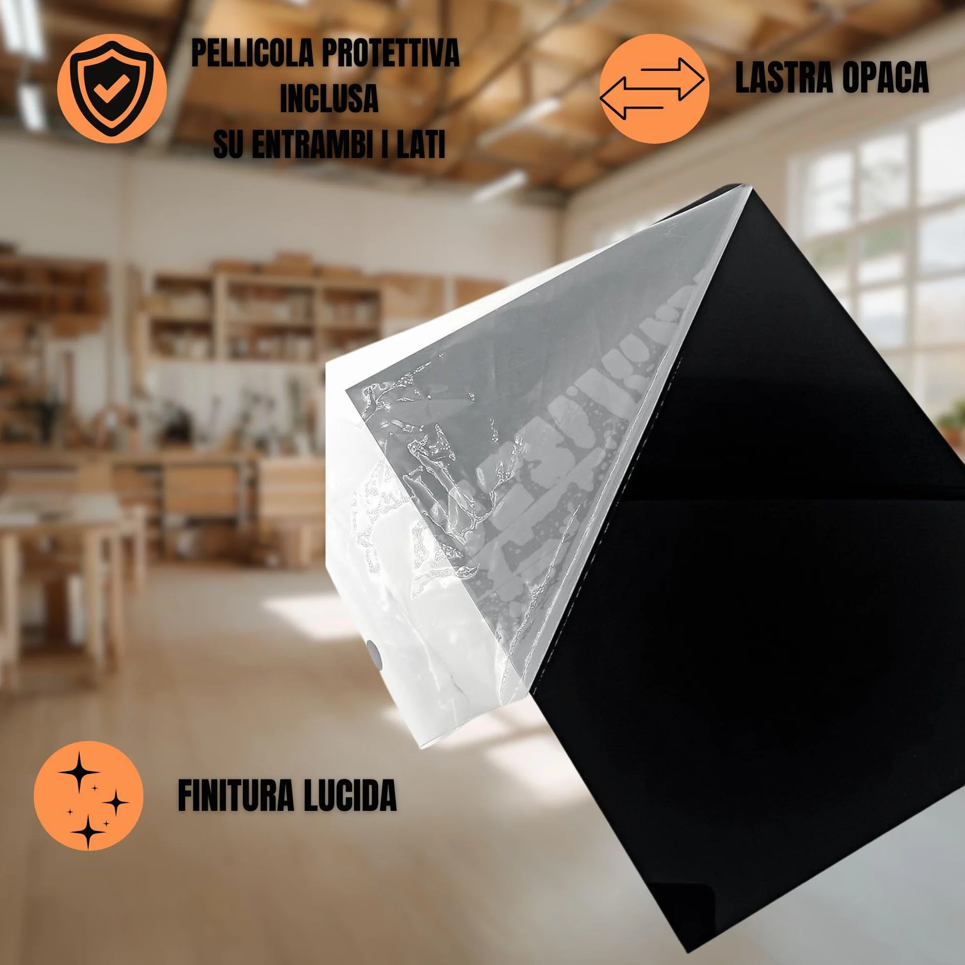 GOYAPRINT Lastra Acrilica Nero 5 mm PMMA A3 29,7 x 42 cm