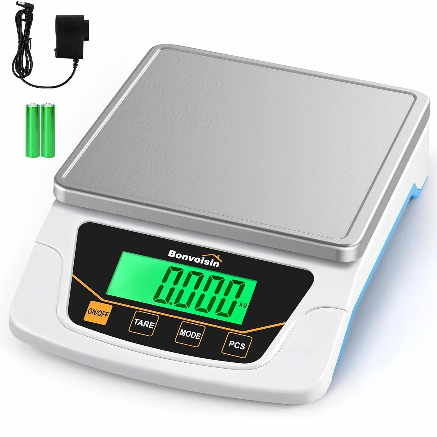 Bonvoisin Bilancia di Precisione 6000gx0.1g Digitale da Laboratorio con Piatto Acciaio Inox