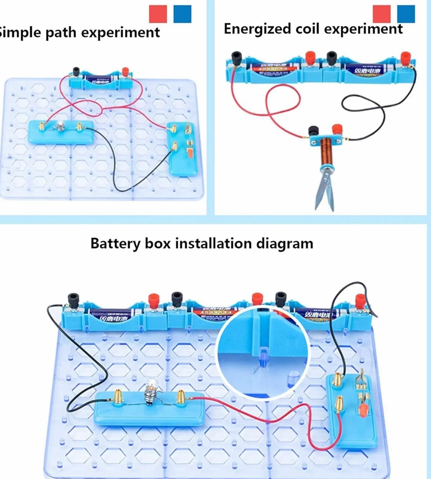 Set Completo Di Scatola For Esperimenti Elettromagnetismo Fisica, Kit Didattico Circuiti Elettrici Che Supporta Oltre 50 Tipi Laboratorio