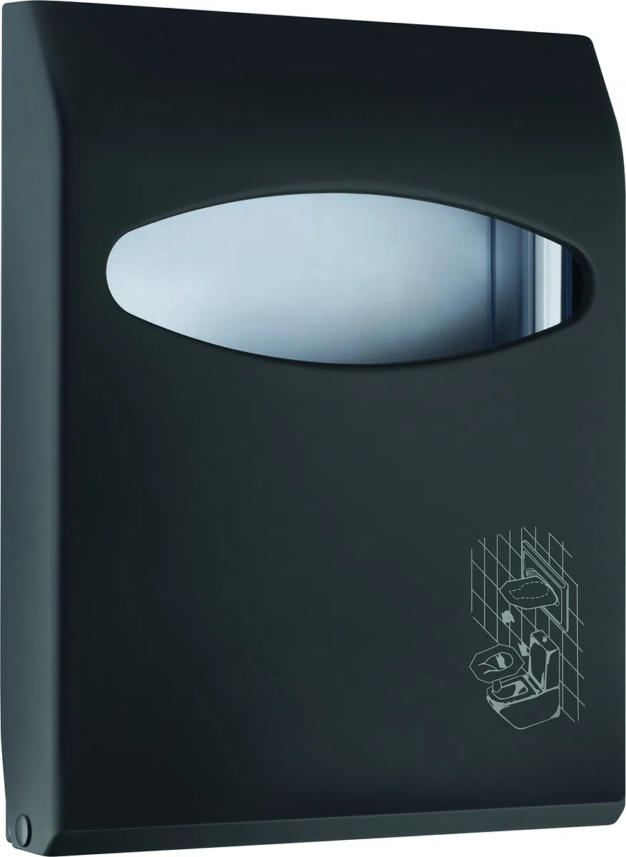 Mar Plast Dispenser DISTRIBUTORE per Carta COPRIWATER Mini Linea Colored Soft Touch (Nero)