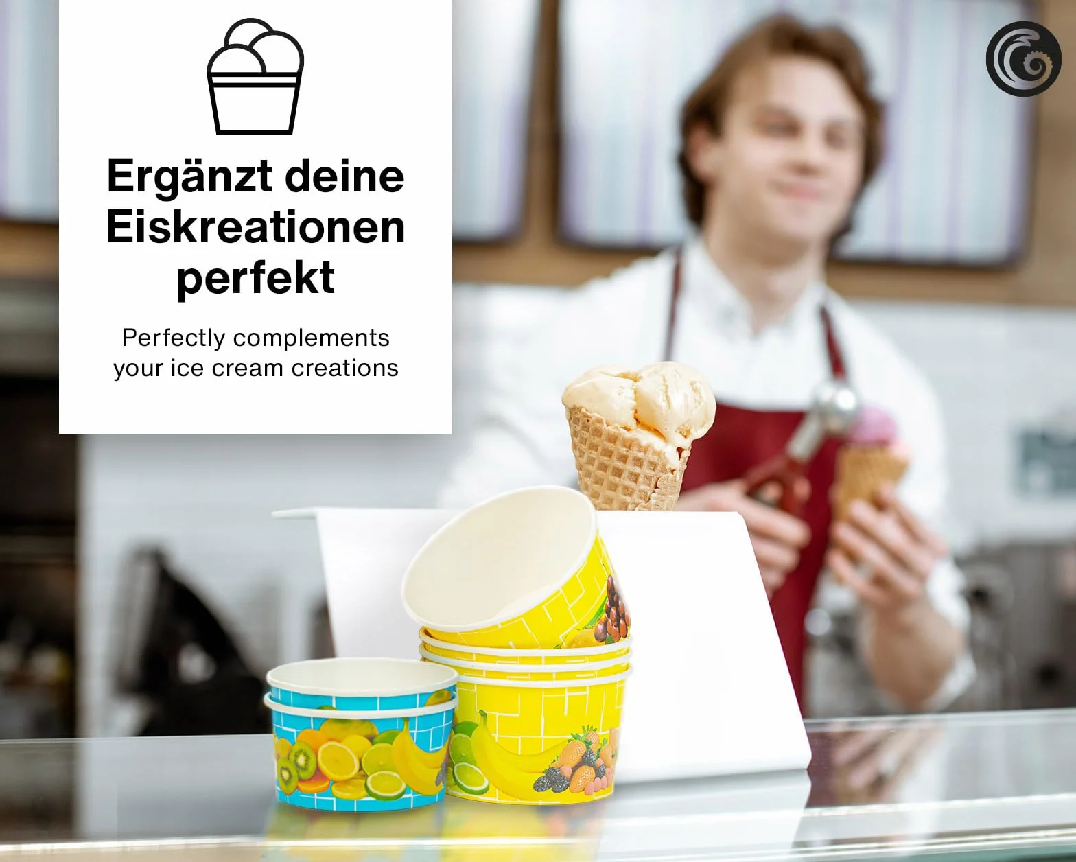 Octopus 200 x Coppe Gelato di Carta 160 ml